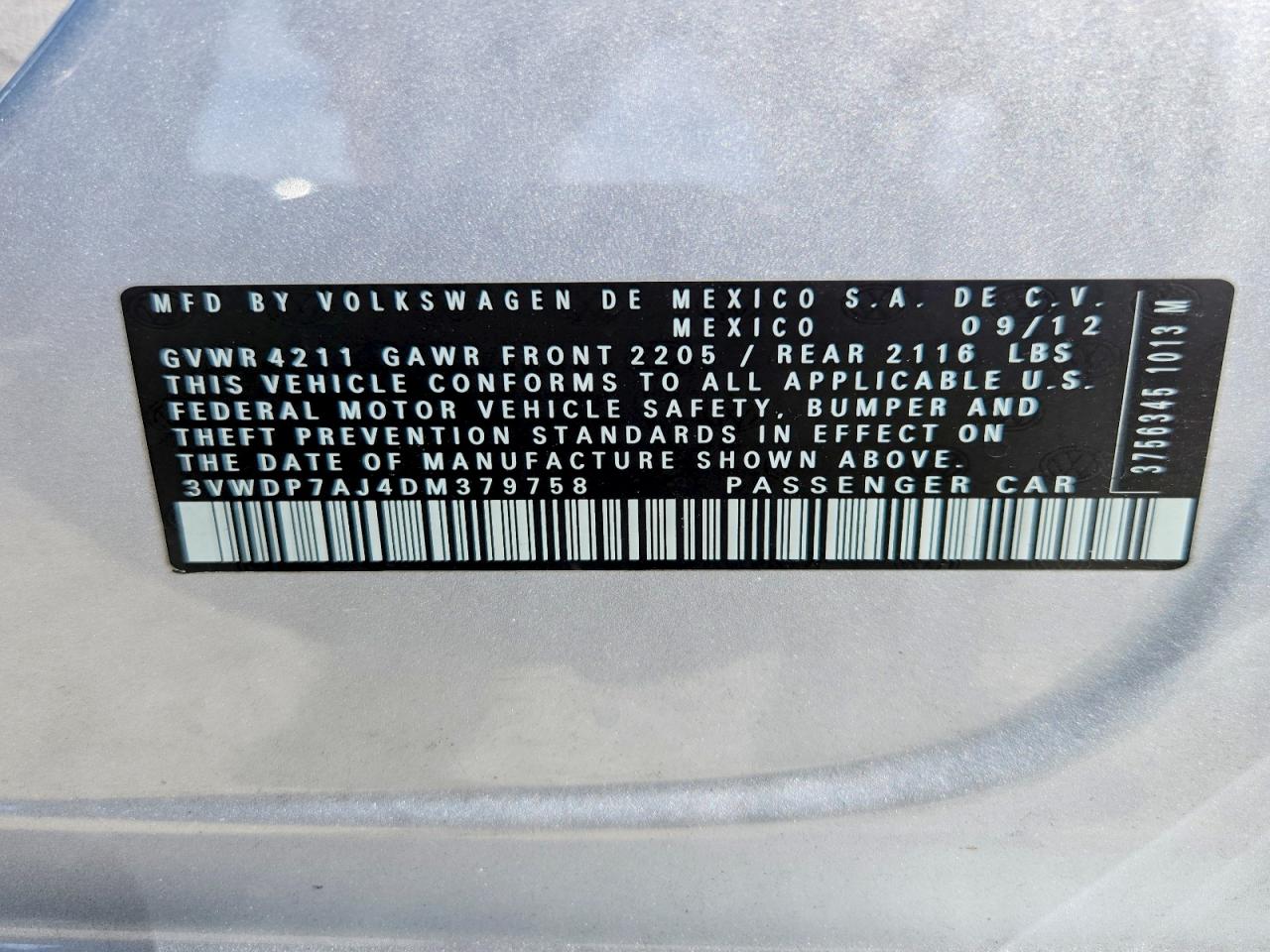 2013 Volkswagen Jetta Se Silver vin: 3VWDP7AJ4DM379758