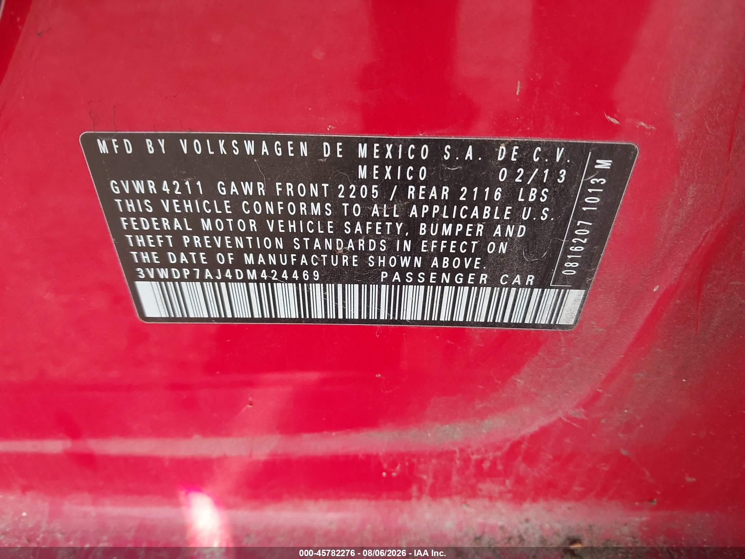 2013 Volkswagen Jetta 2.5l Se Red vin: 3VWDP7AJ4DM424469