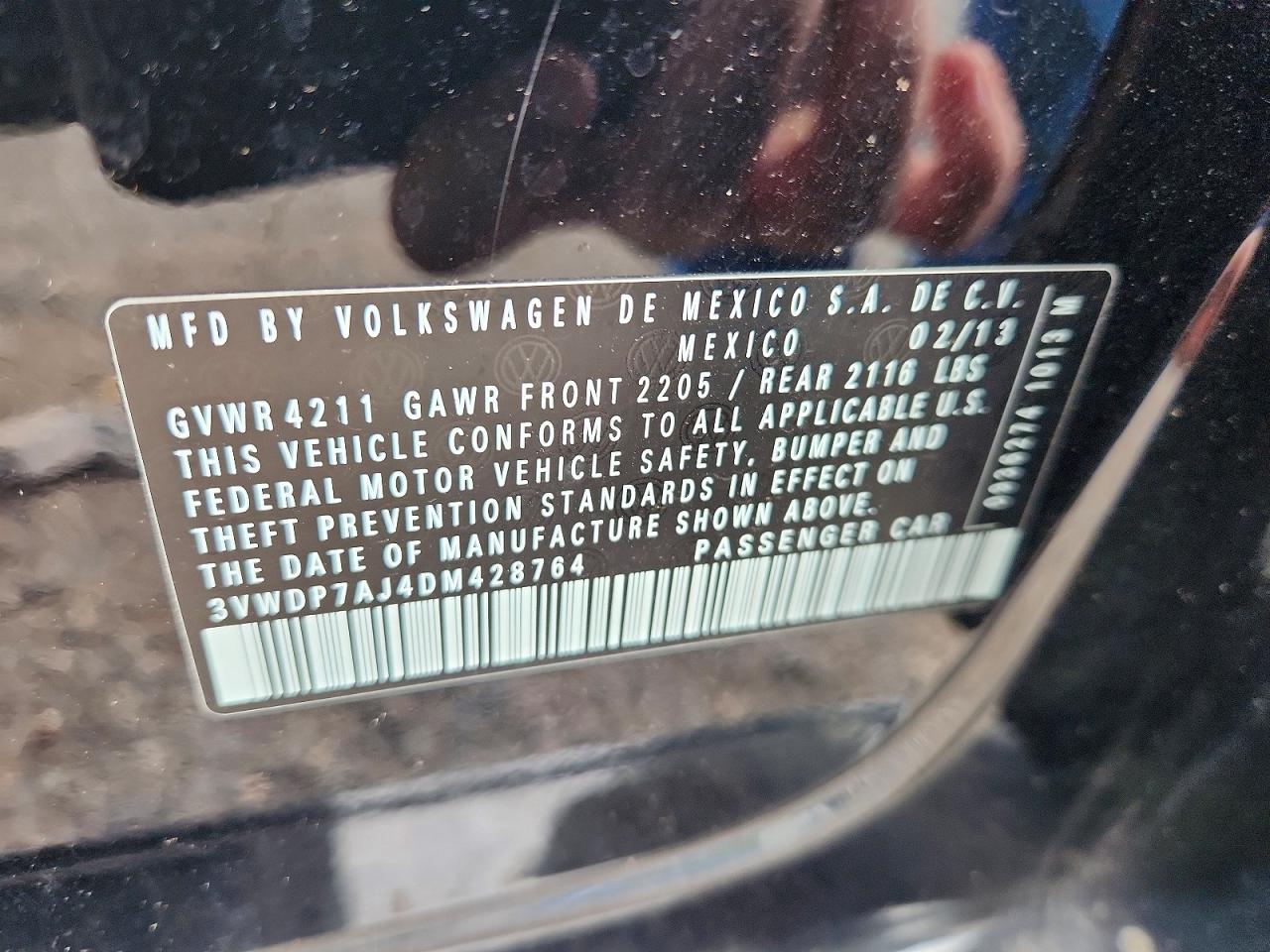 2013 Volkswagen Jetta Se Black vin: 3VWDP7AJ4DM428764