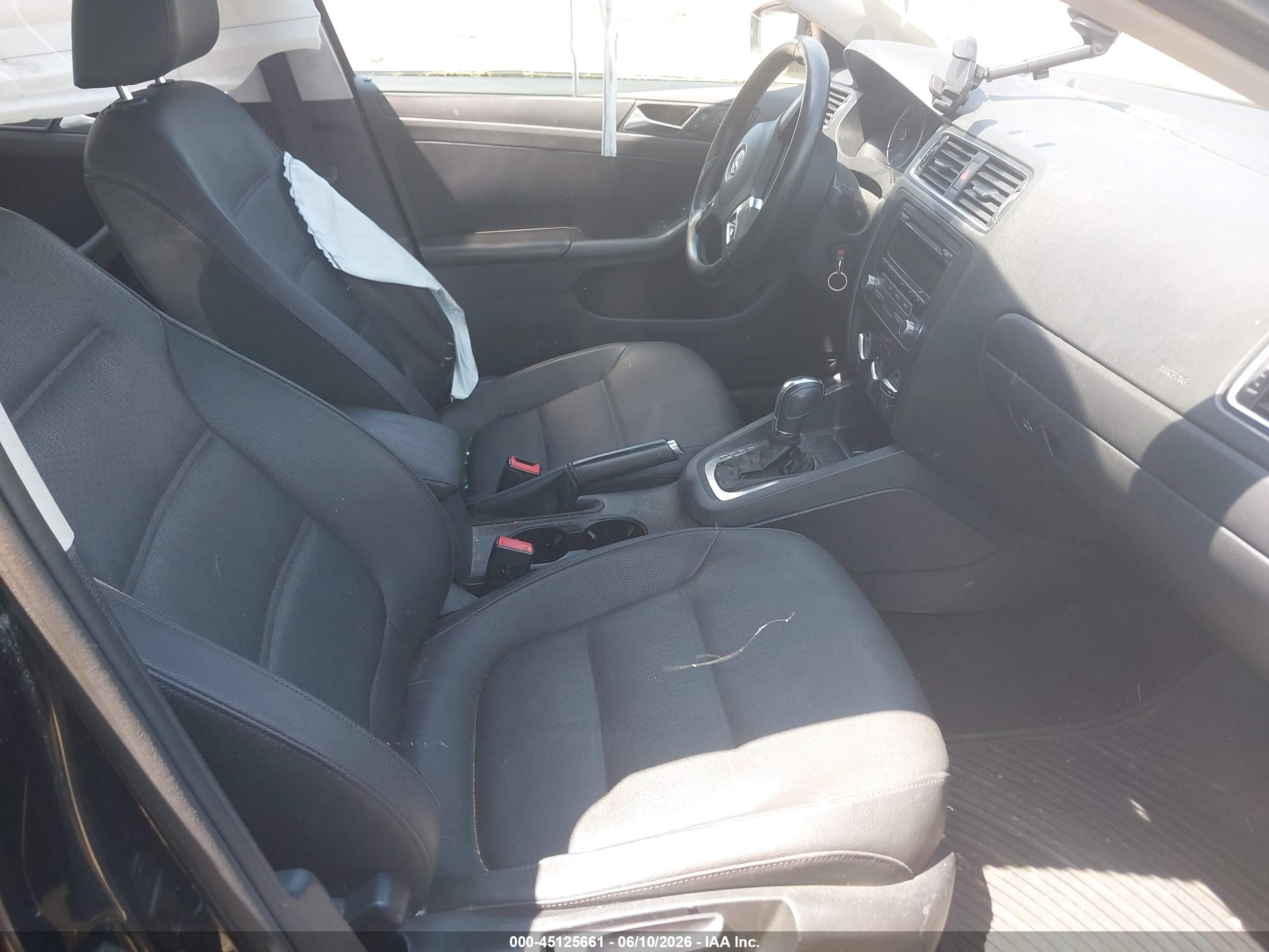 2012 Volkswagen Jetta 2.5l Se Black vin: 3VWDP7AJ5CM077720