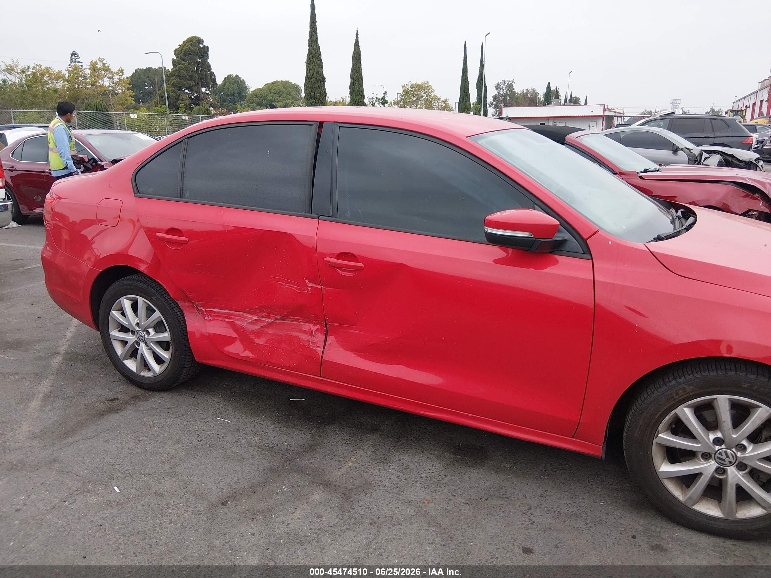 2012 Volkswagen Jetta 2.5l Se Красный vin: 3VWDP7AJ5CM317428