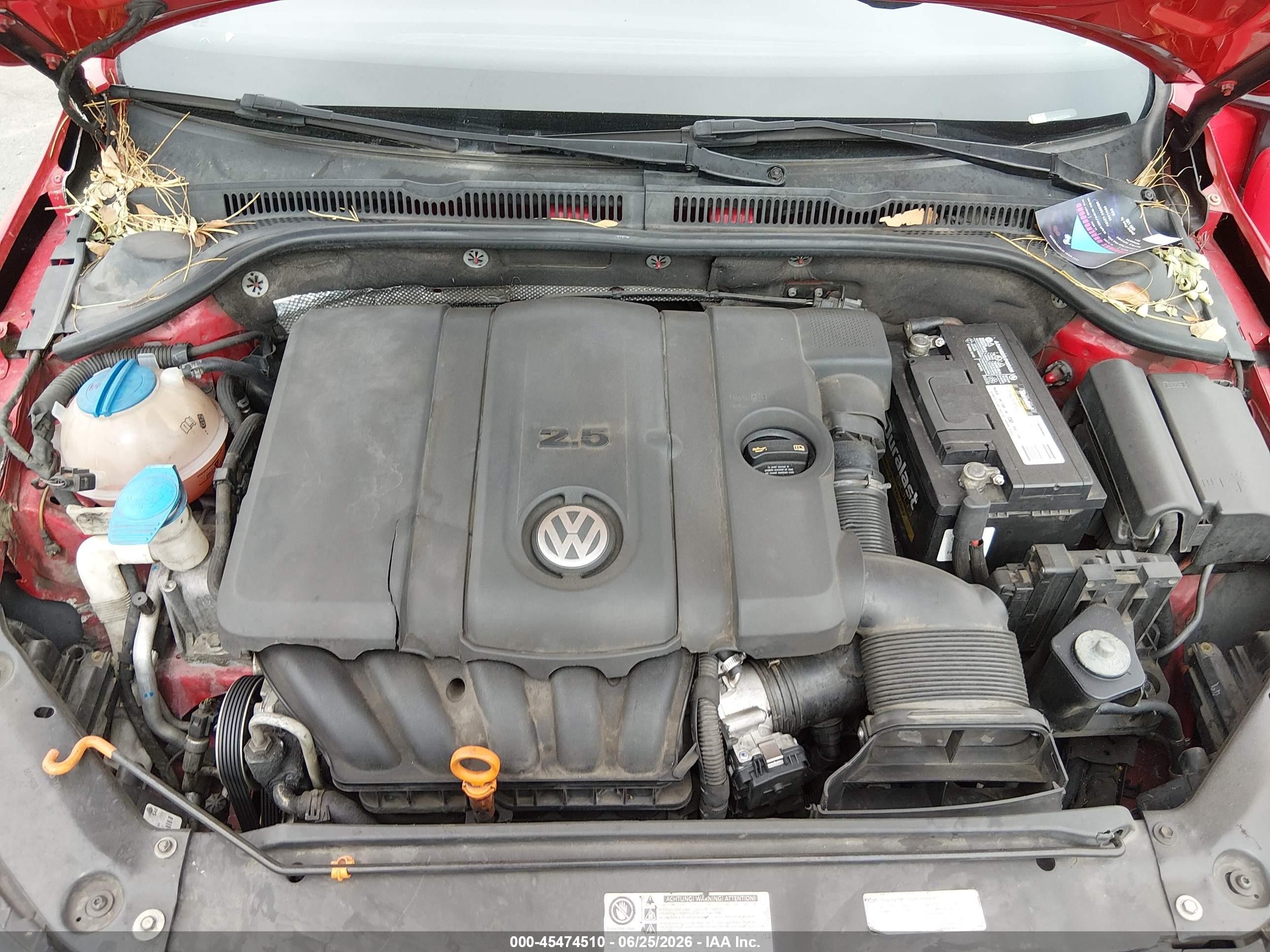 2012 Volkswagen Jetta 2.5l Se Красный vin: 3VWDP7AJ5CM317428