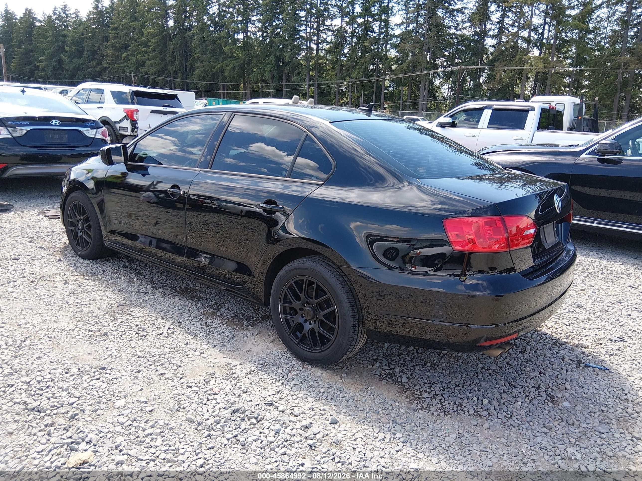 2012 Volkswagen Jetta 2.5l Se Black vin: 3VWDP7AJ5CM350025