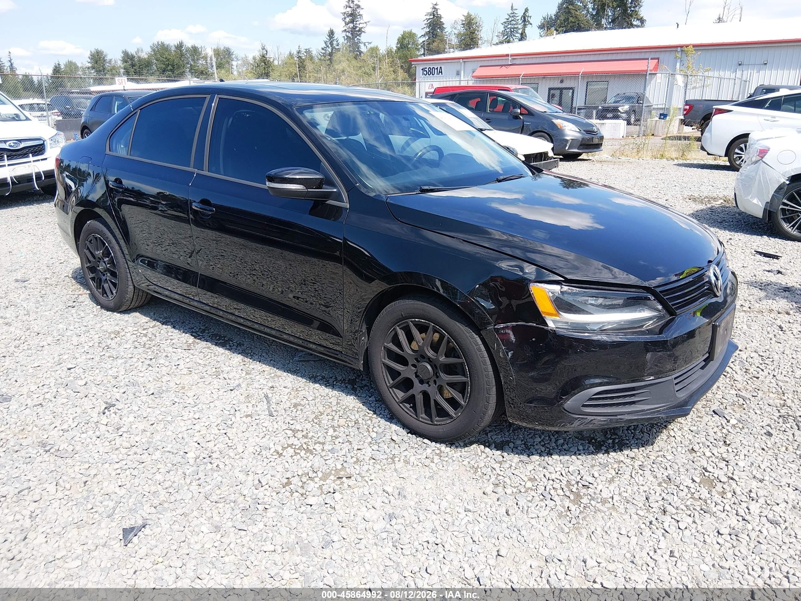 2012 Volkswagen Jetta 2.5l Se Black vin: 3VWDP7AJ5CM350025