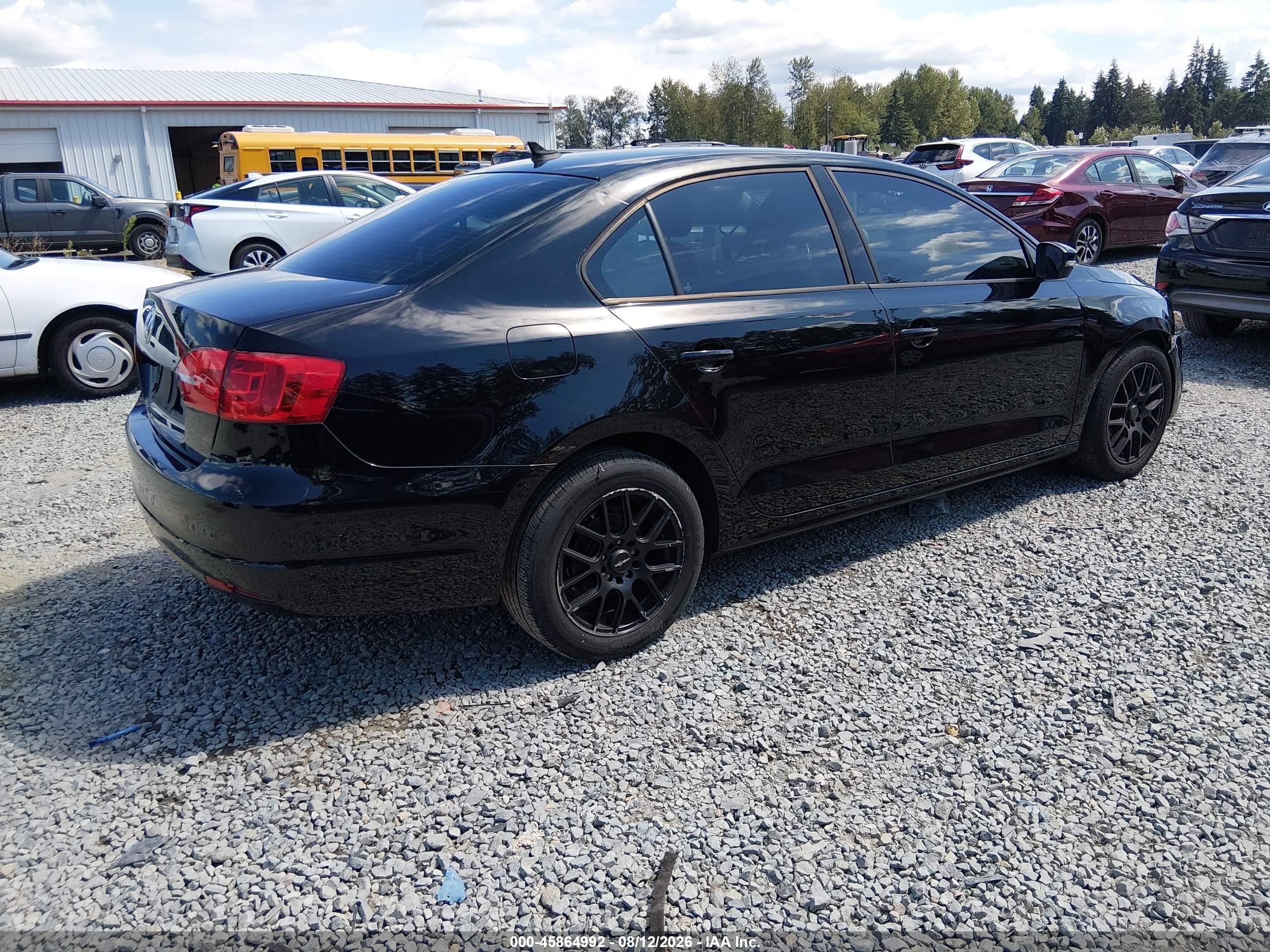 2012 Volkswagen Jetta 2.5l Se Black vin: 3VWDP7AJ5CM350025
