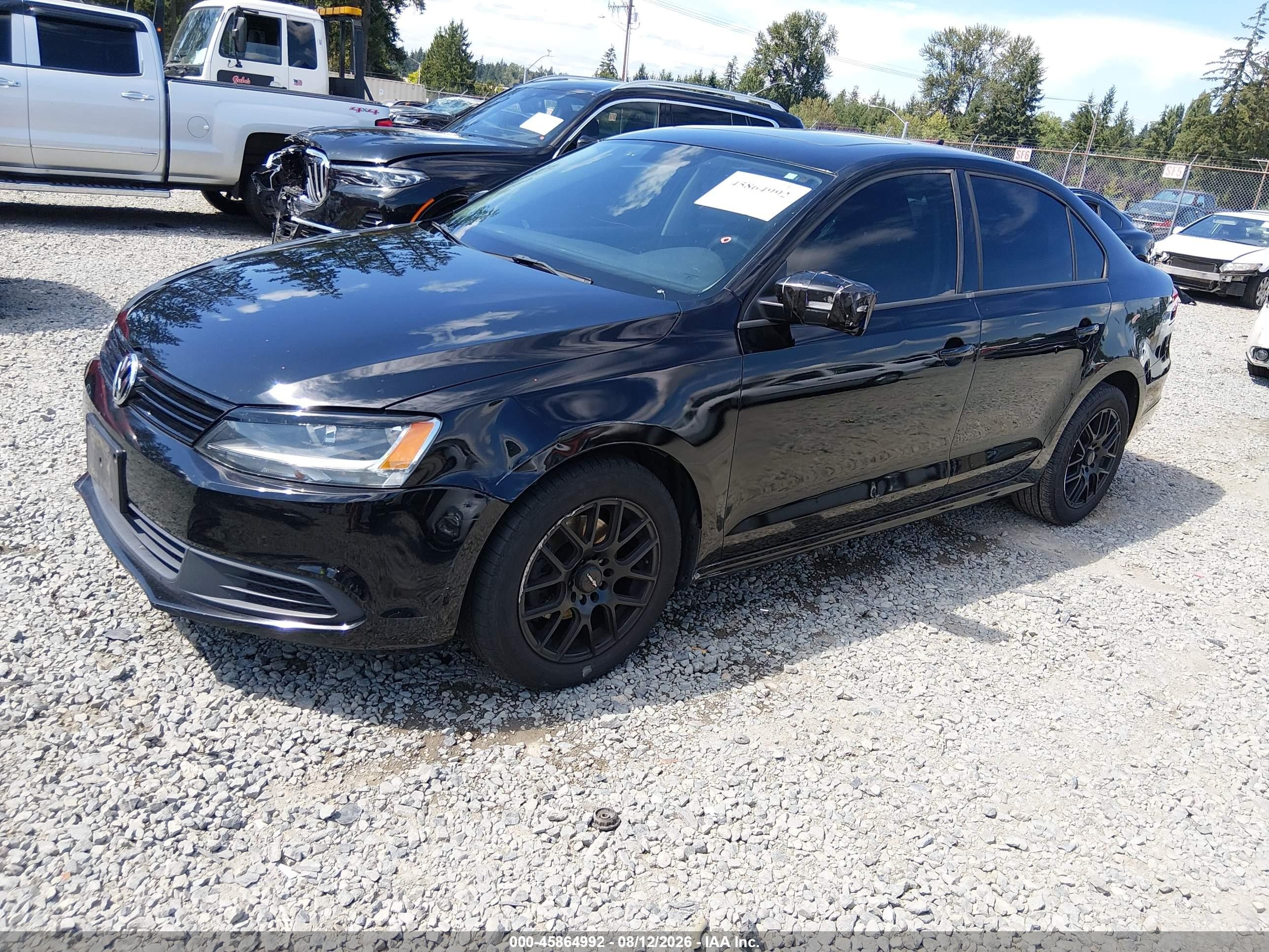 2012 Volkswagen Jetta 2.5l Se Black vin: 3VWDP7AJ5CM350025