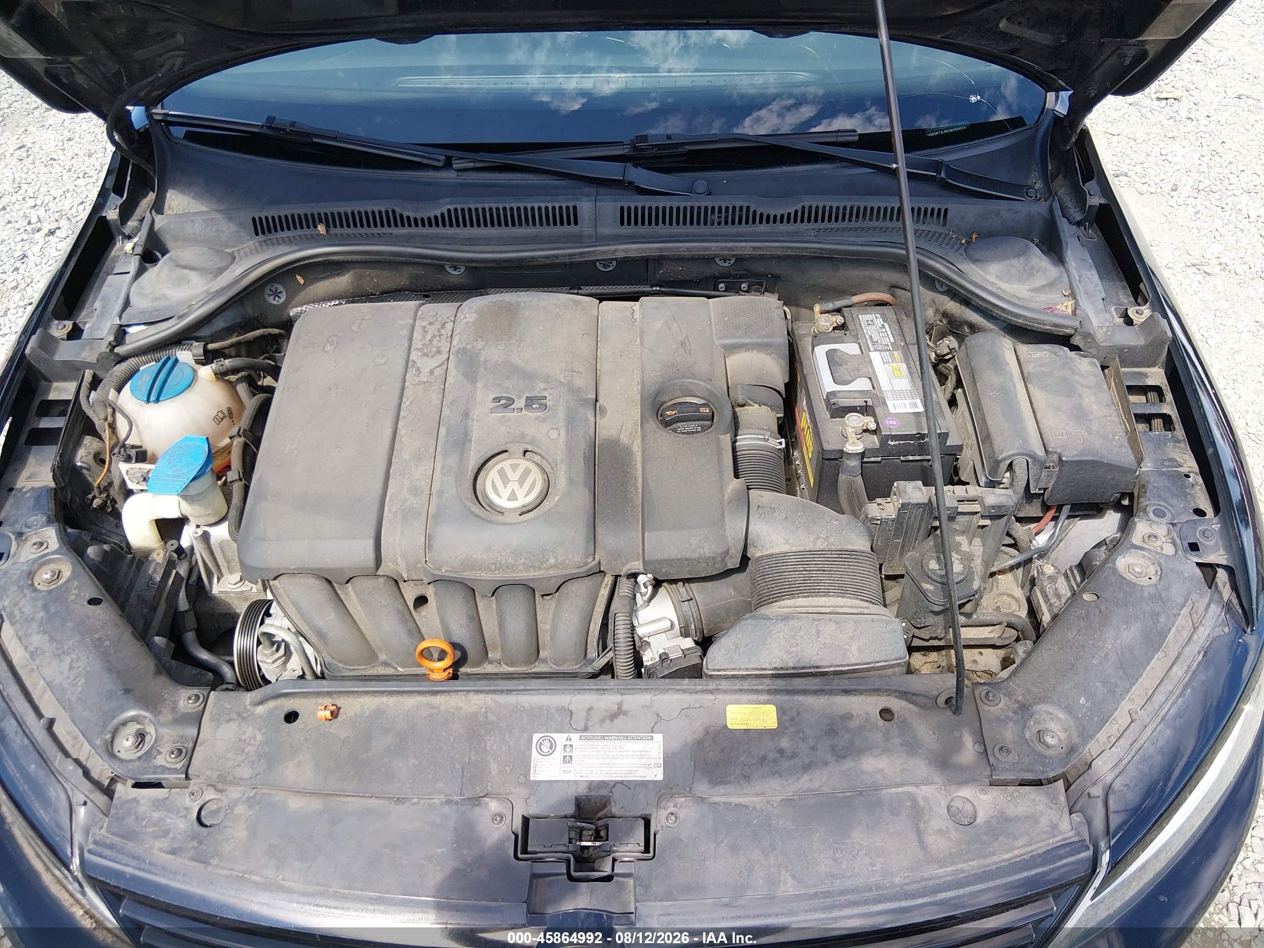 2012 Volkswagen Jetta 2.5l Se Black vin: 3VWDP7AJ5CM350025