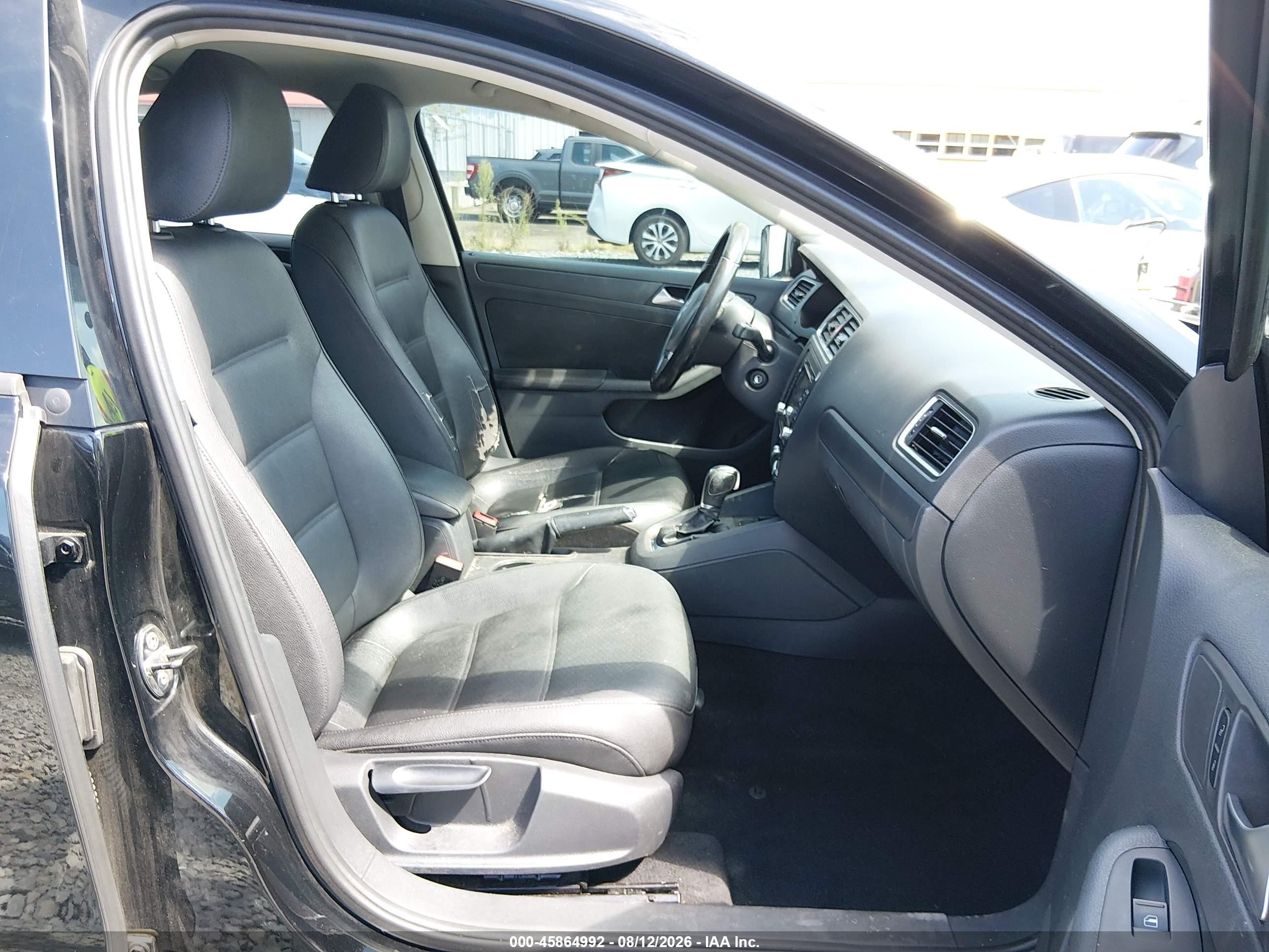2012 Volkswagen Jetta 2.5l Se Black vin: 3VWDP7AJ5CM350025