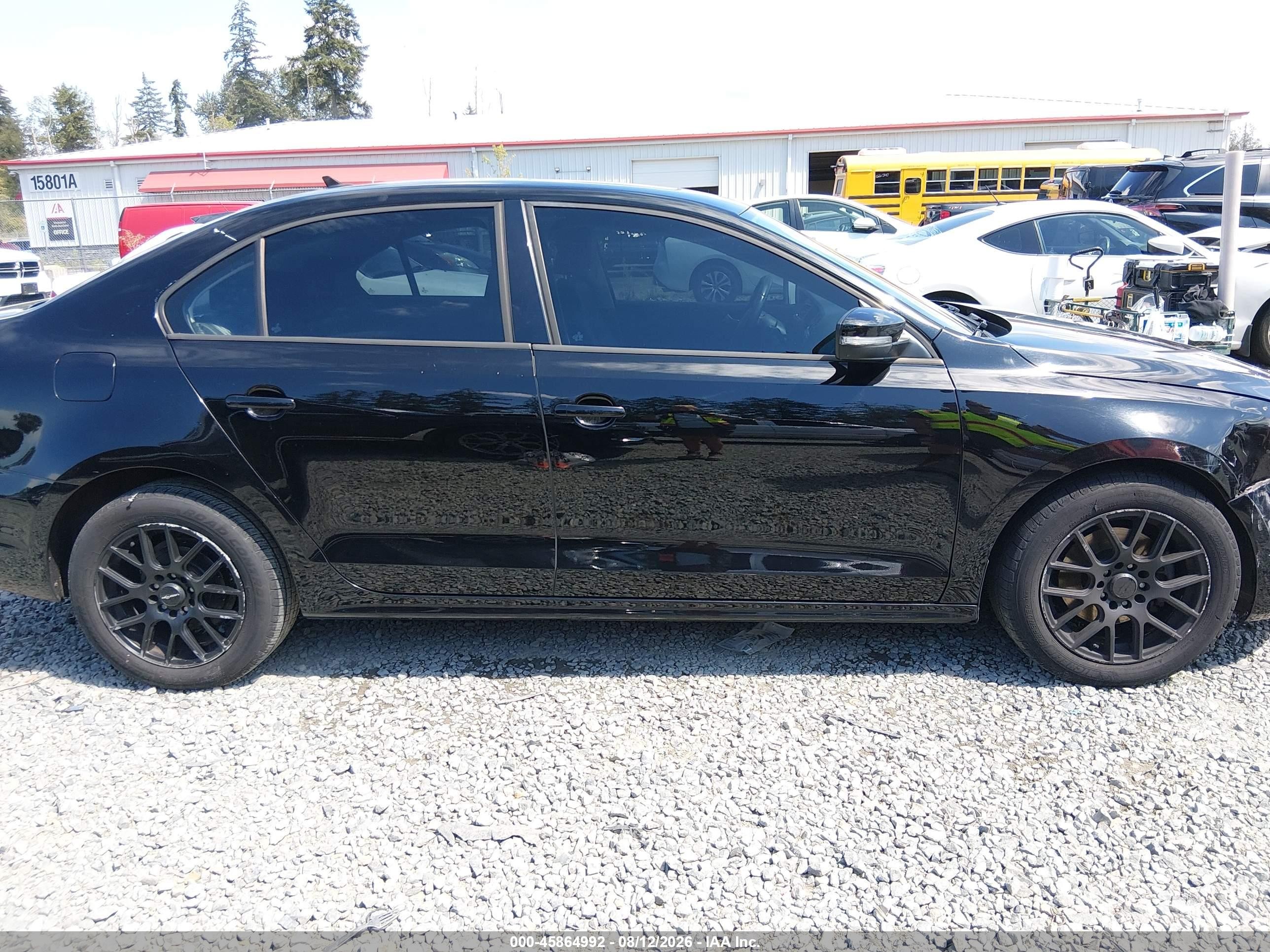 2012 Volkswagen Jetta 2.5l Se Black vin: 3VWDP7AJ5CM350025