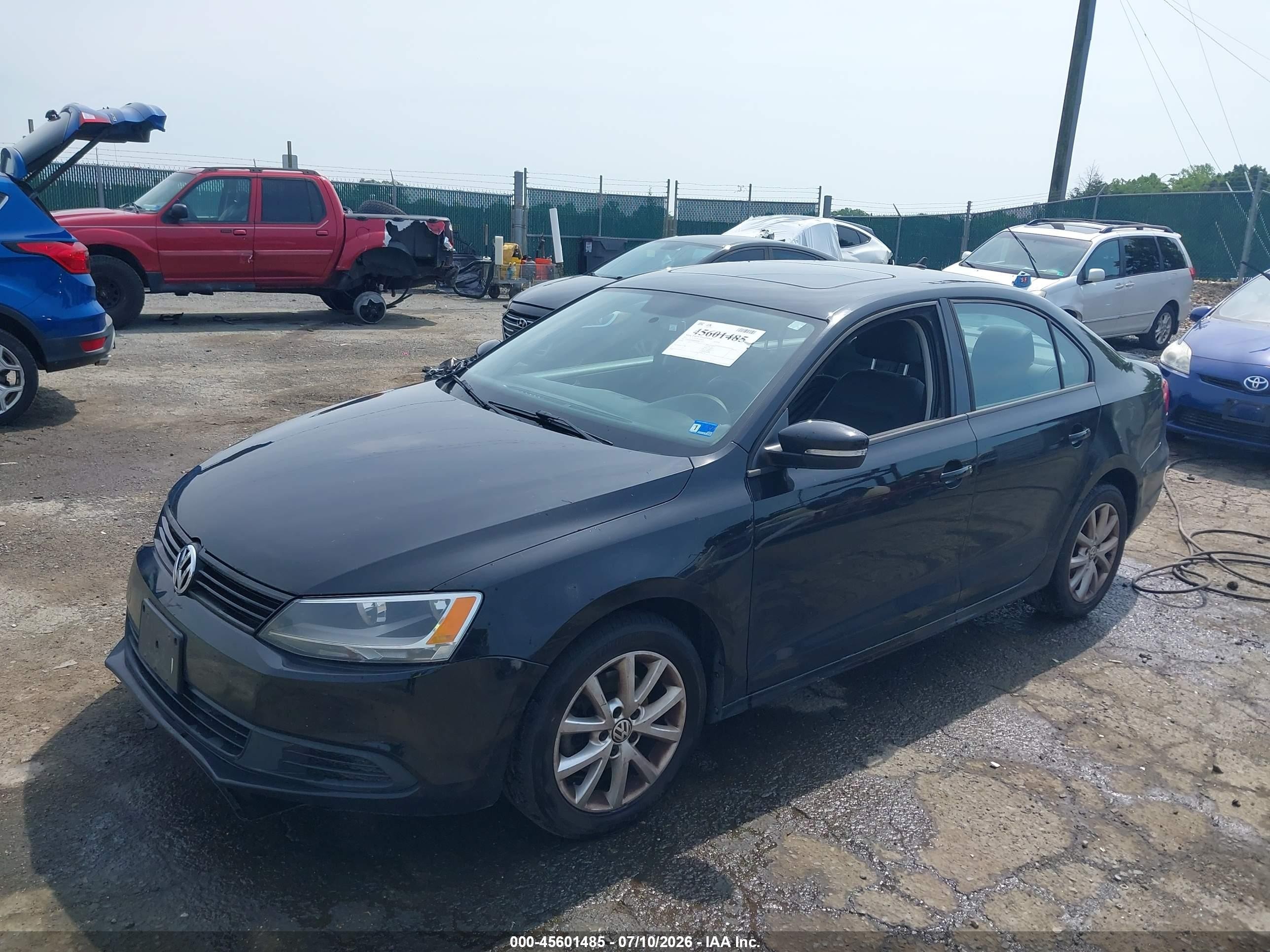 2012 Volkswagen Jetta 2.5l Se Black vin: 3VWDP7AJ5CM387446