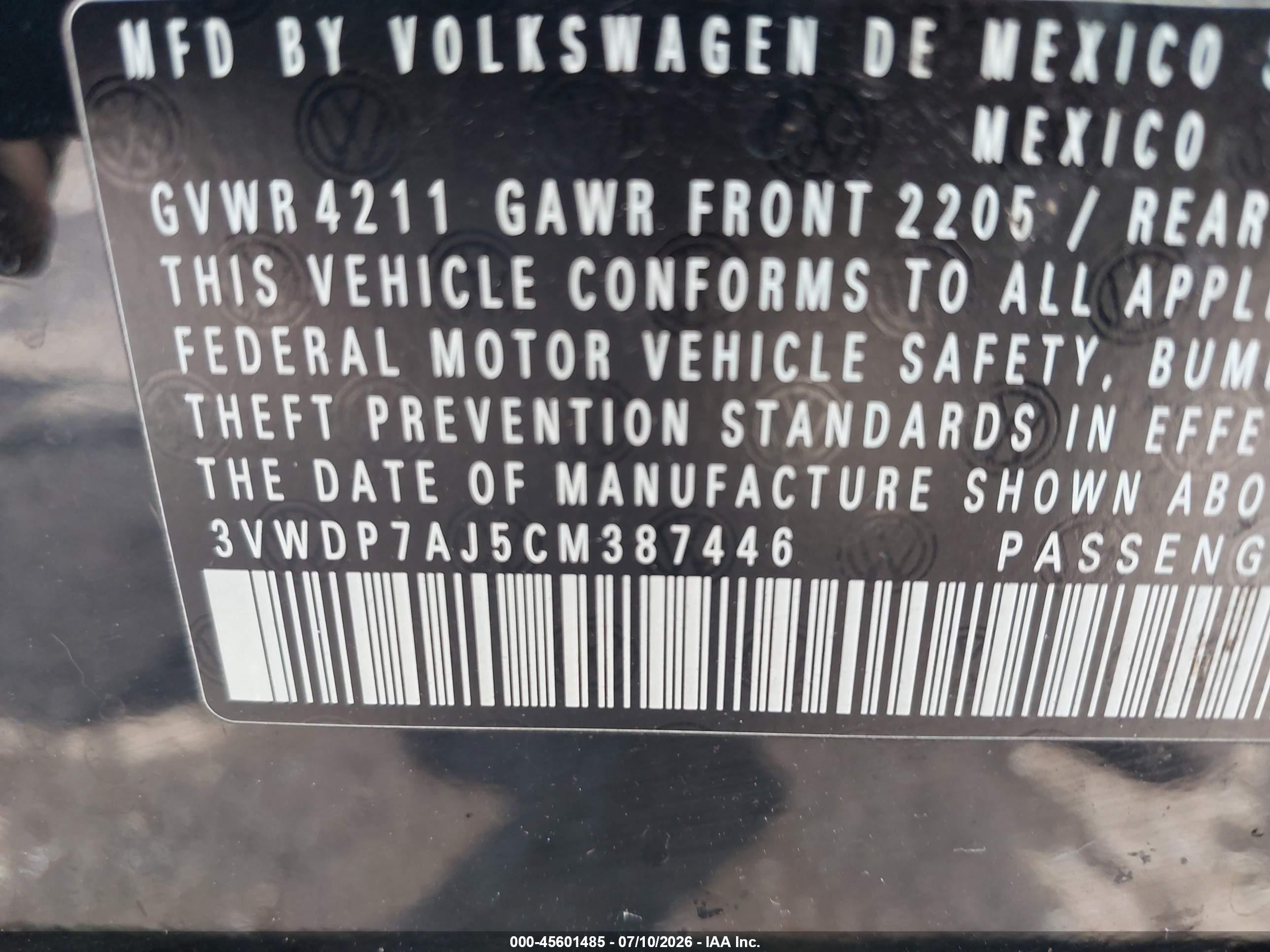 2012 Volkswagen Jetta 2.5l Se Black vin: 3VWDP7AJ5CM387446