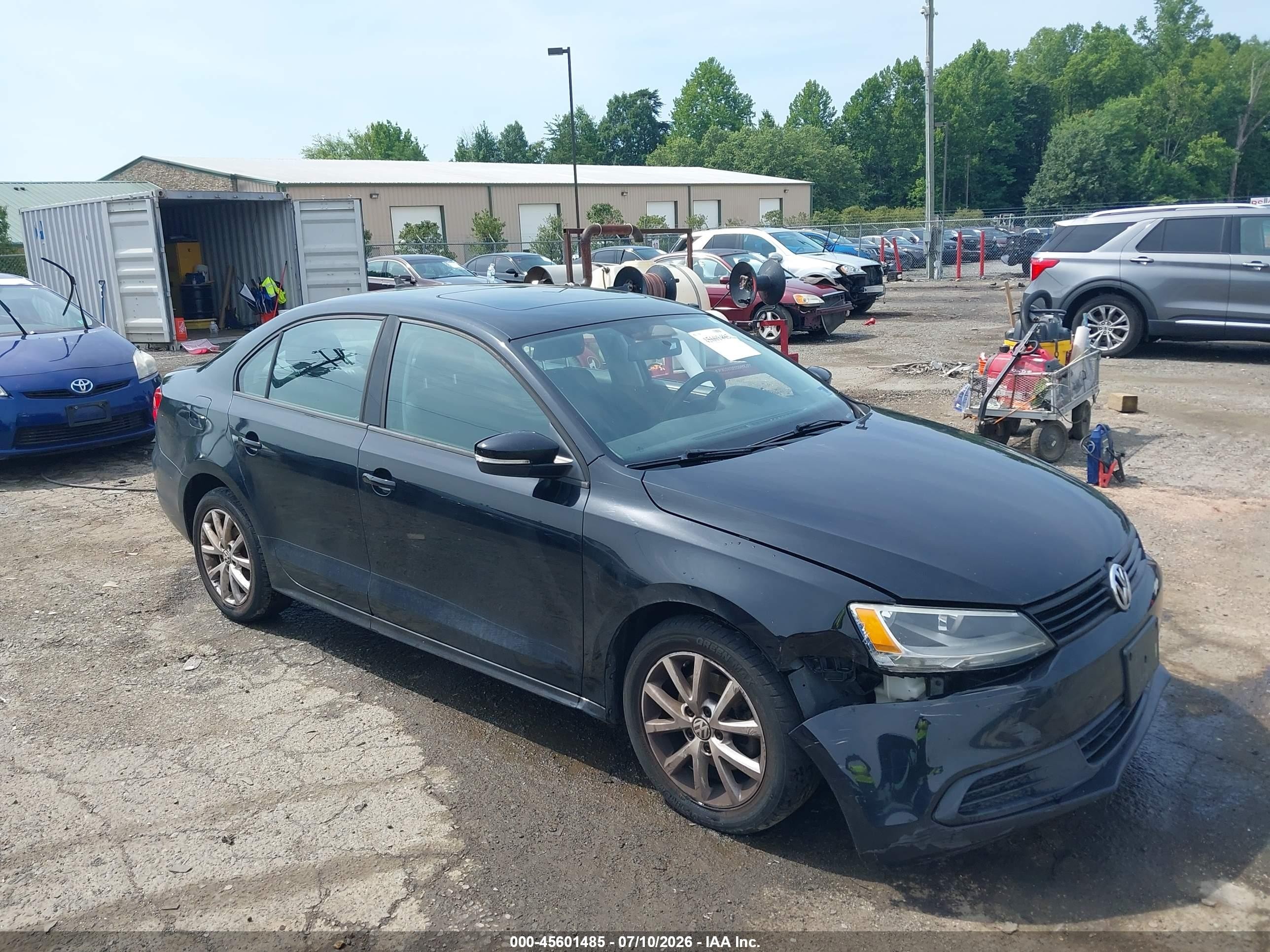 2012 Volkswagen Jetta 2.5l Se Black vin: 3VWDP7AJ5CM387446