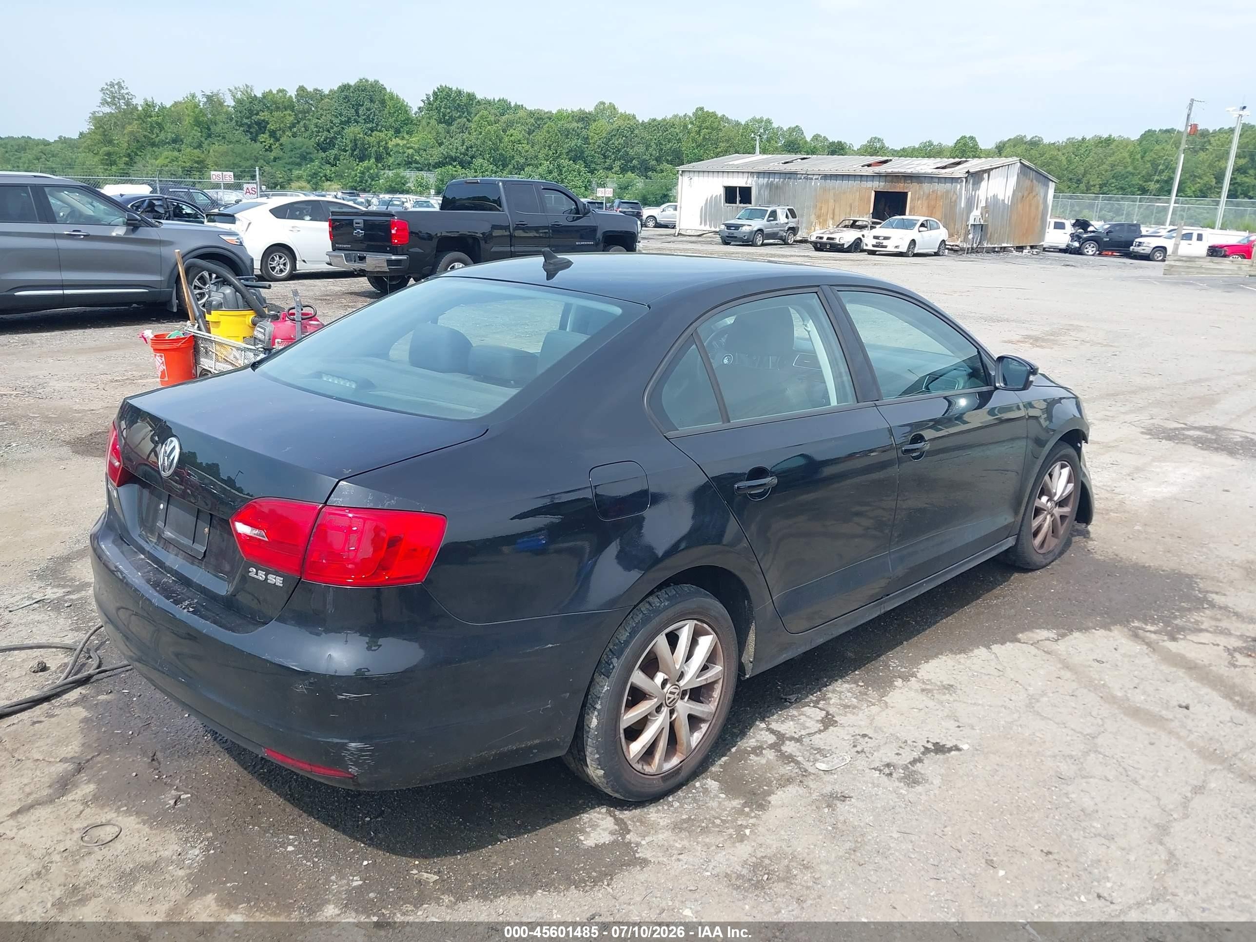 2012 Volkswagen Jetta 2.5l Se Black vin: 3VWDP7AJ5CM387446