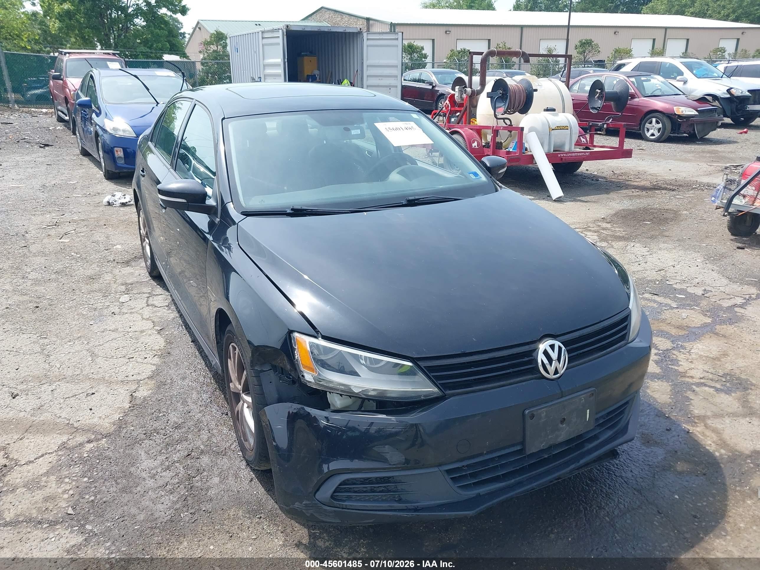 2012 Volkswagen Jetta 2.5l Se Black vin: 3VWDP7AJ5CM387446