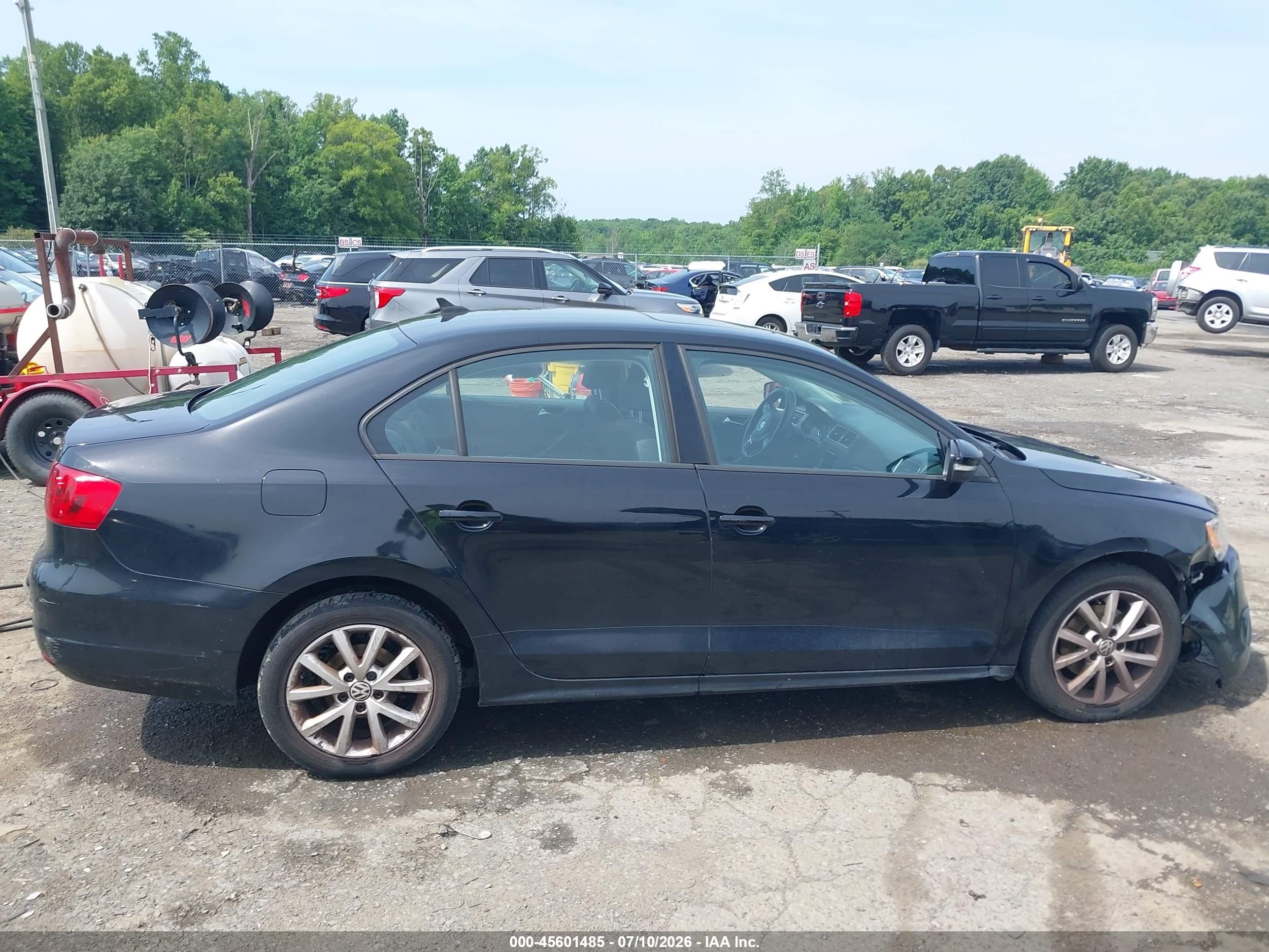 2012 Volkswagen Jetta 2.5l Se Black vin: 3VWDP7AJ5CM387446