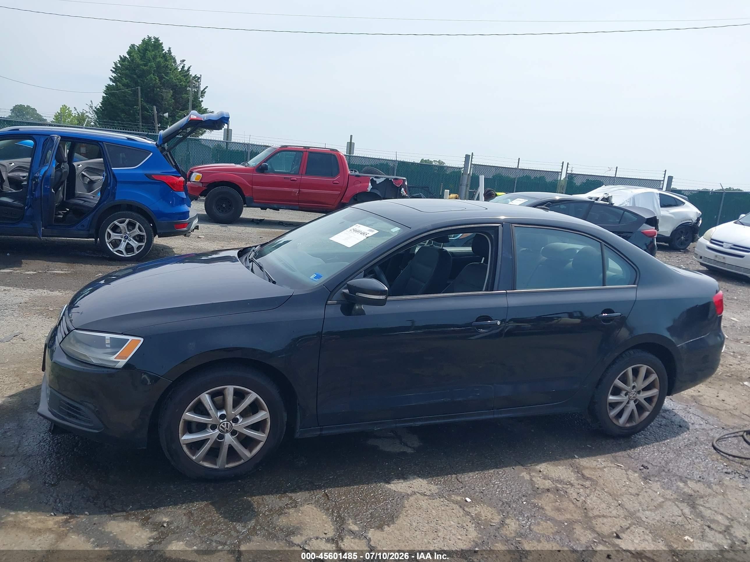 2012 Volkswagen Jetta 2.5l Se Black vin: 3VWDP7AJ5CM387446