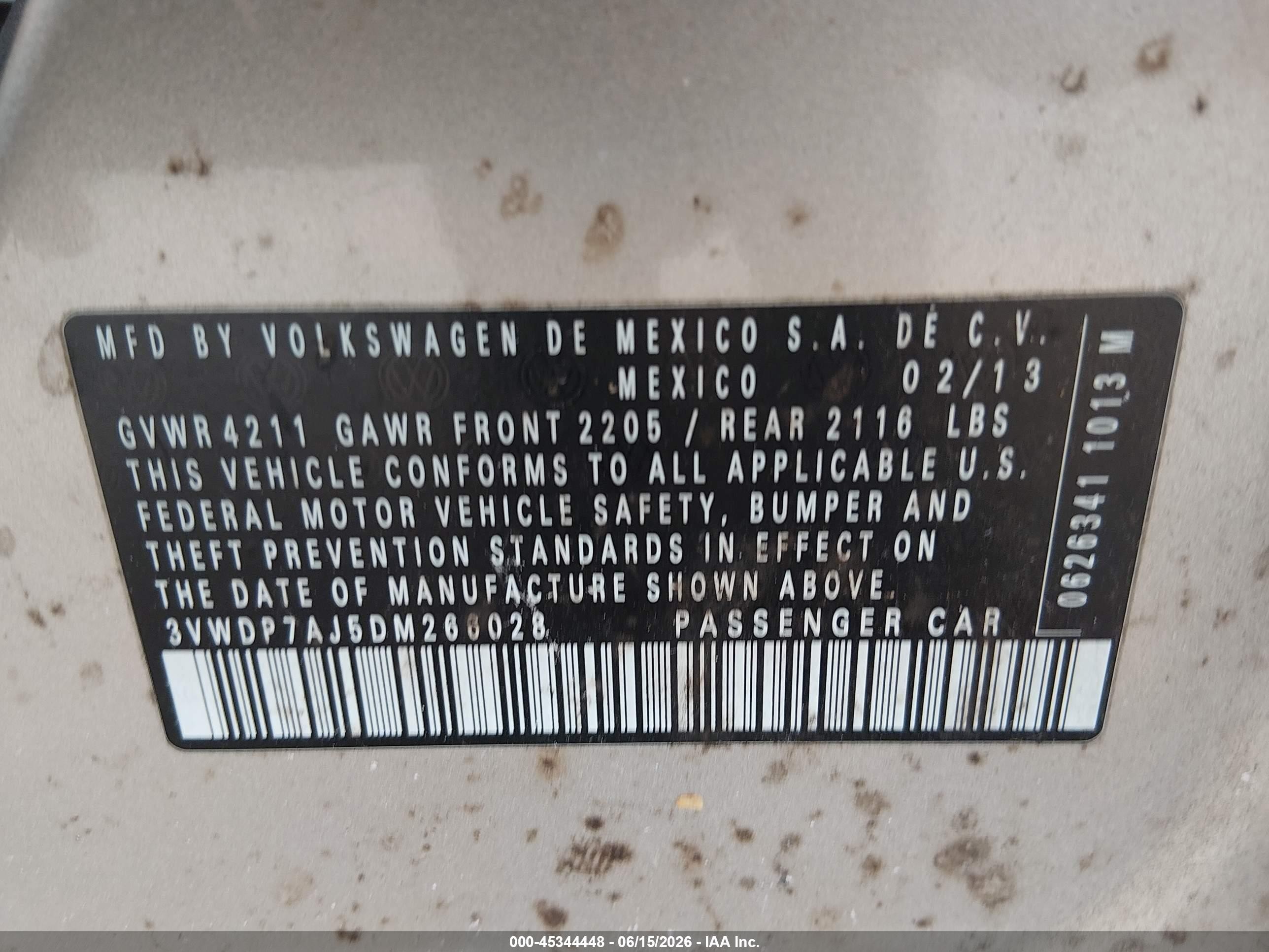 2013 Volkswagen Jetta 2.5l Se Gold vin: 3VWDP7AJ5DM266028
