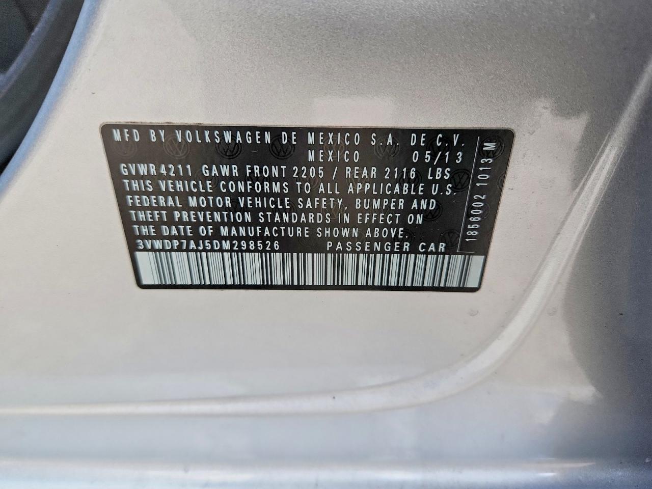 2013 Volkswagen Jetta Se Silver vin: 3VWDP7AJ5DM298526