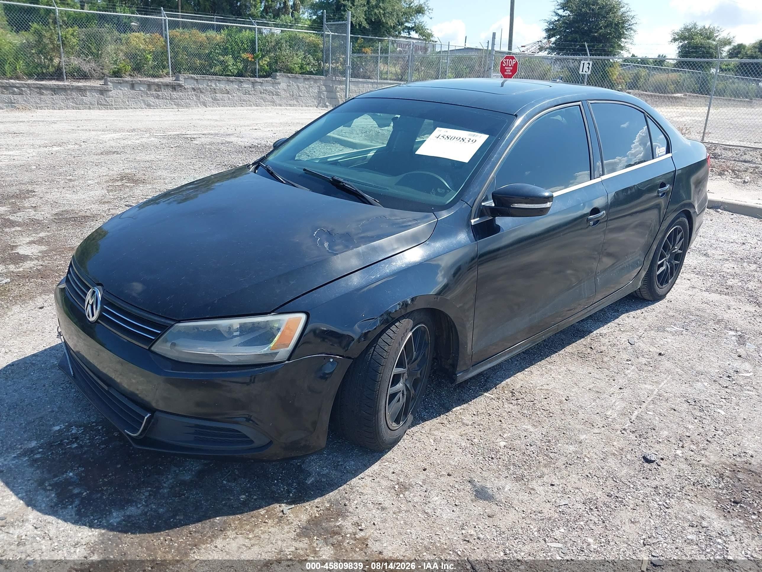 2013 Volkswagen Jetta 2.5l Se Black vin: 3VWDP7AJ5DM350611