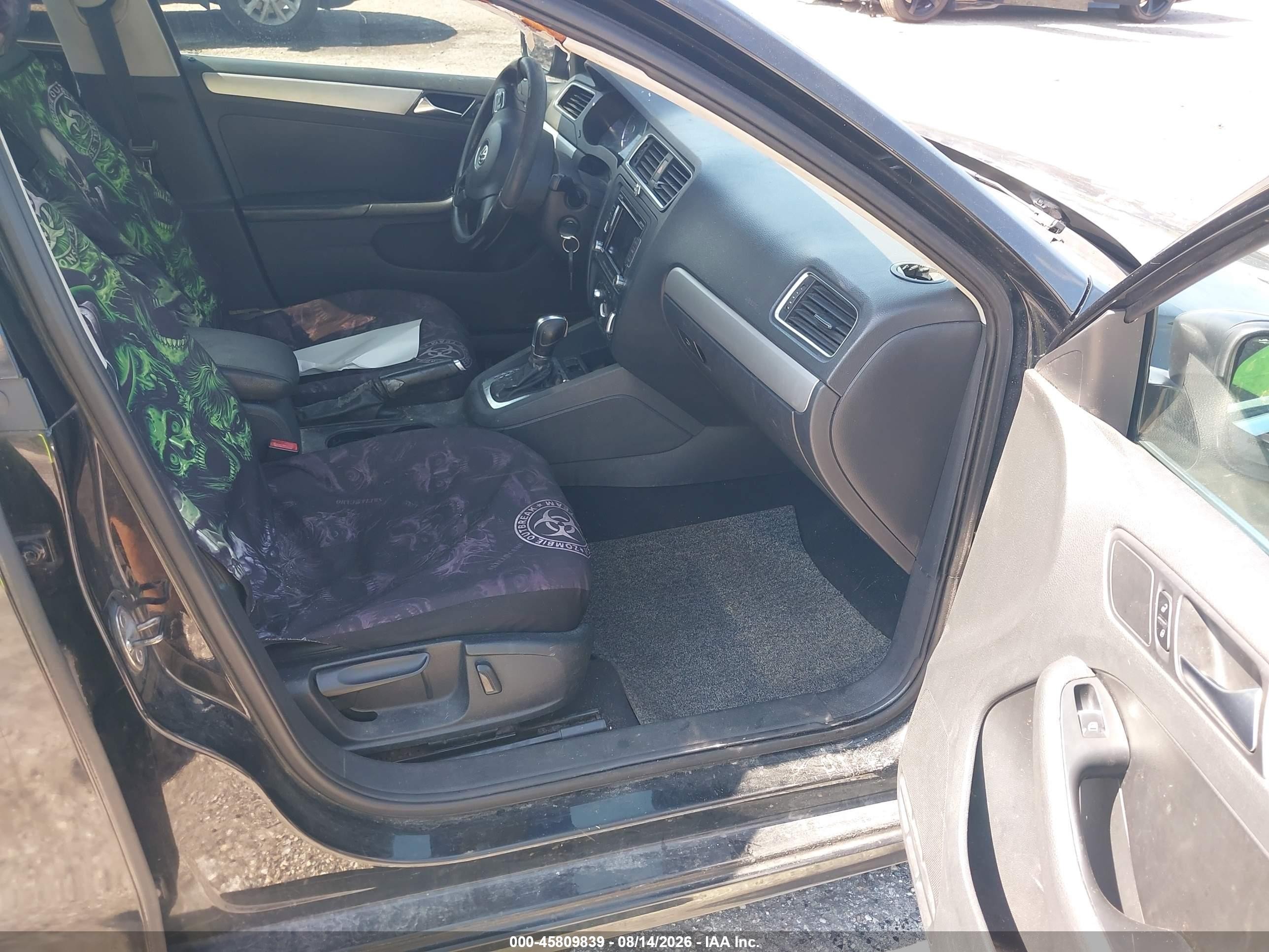 2013 Volkswagen Jetta 2.5l Se Black vin: 3VWDP7AJ5DM350611
