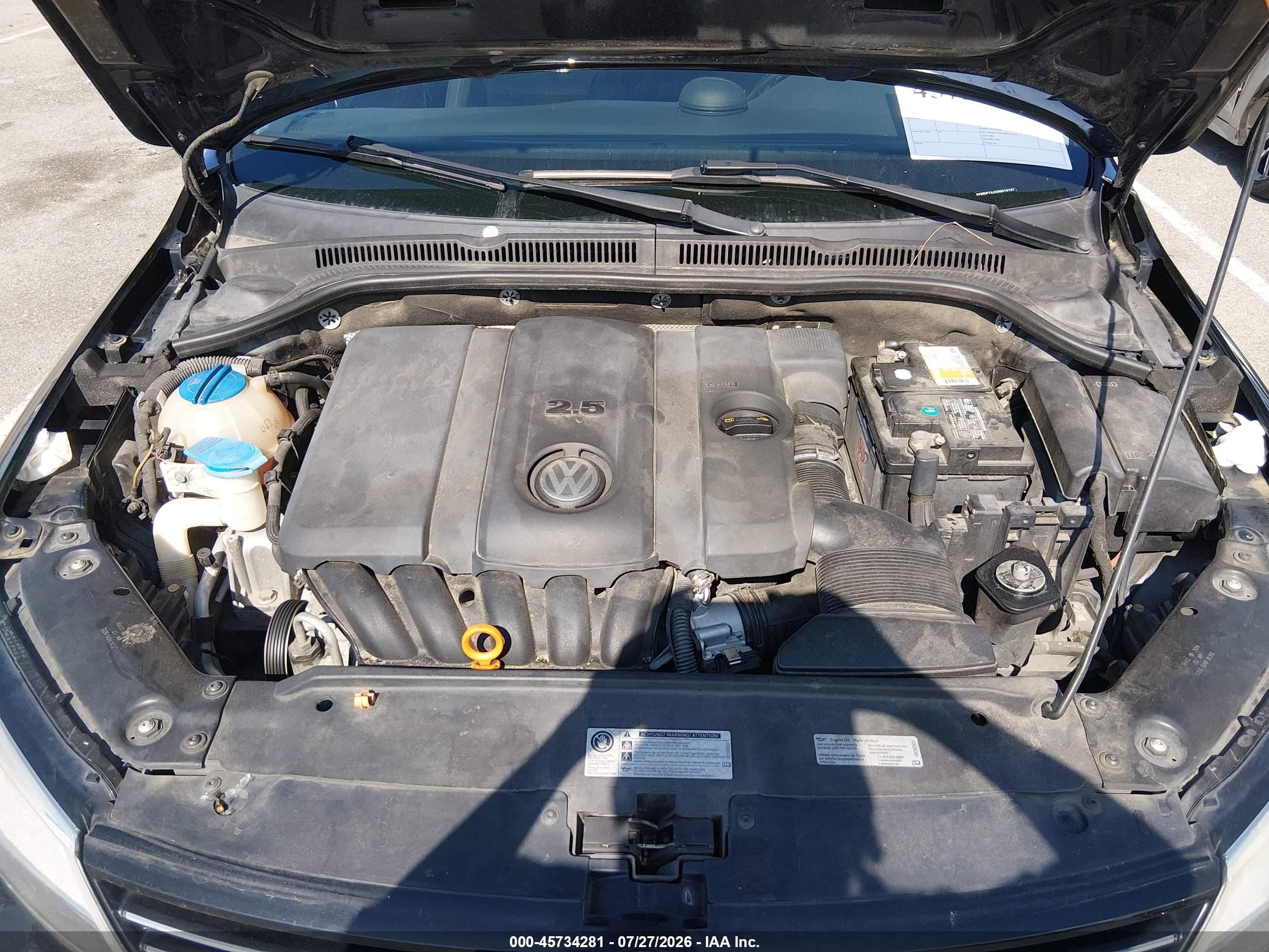 2013 Volkswagen Jetta 2.5l Se Black vin: 3VWDP7AJ5DM419197