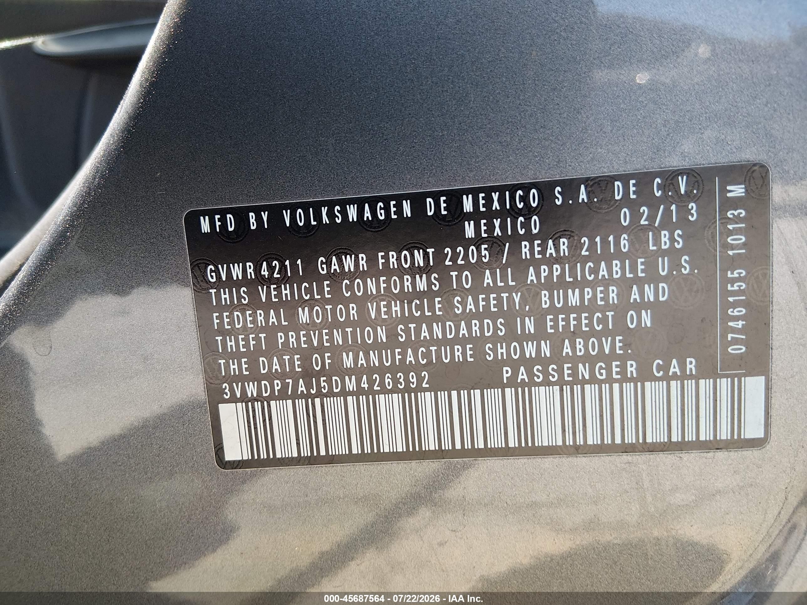 2013 Volkswagen Jetta 2.5l Se Gray vin: 3VWDP7AJ5DM426392