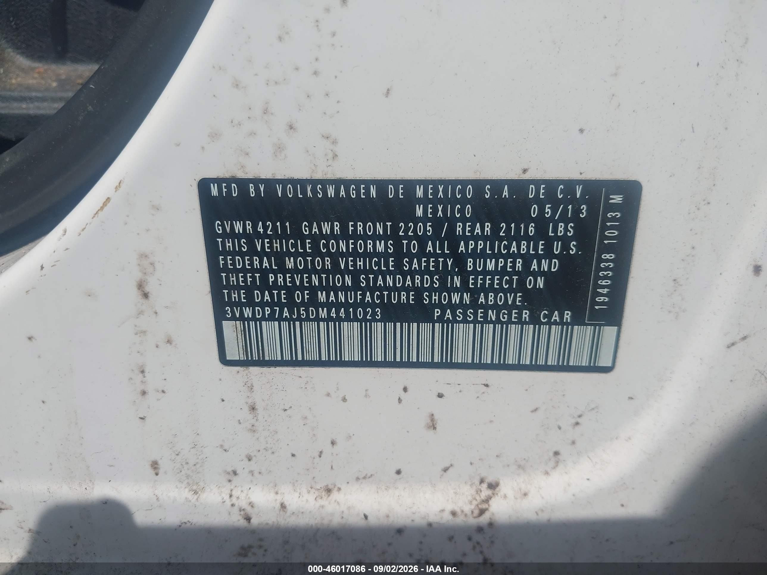 2013 Volkswagen Jetta 2.5l Se Белый vin: 3VWDP7AJ5DM441023