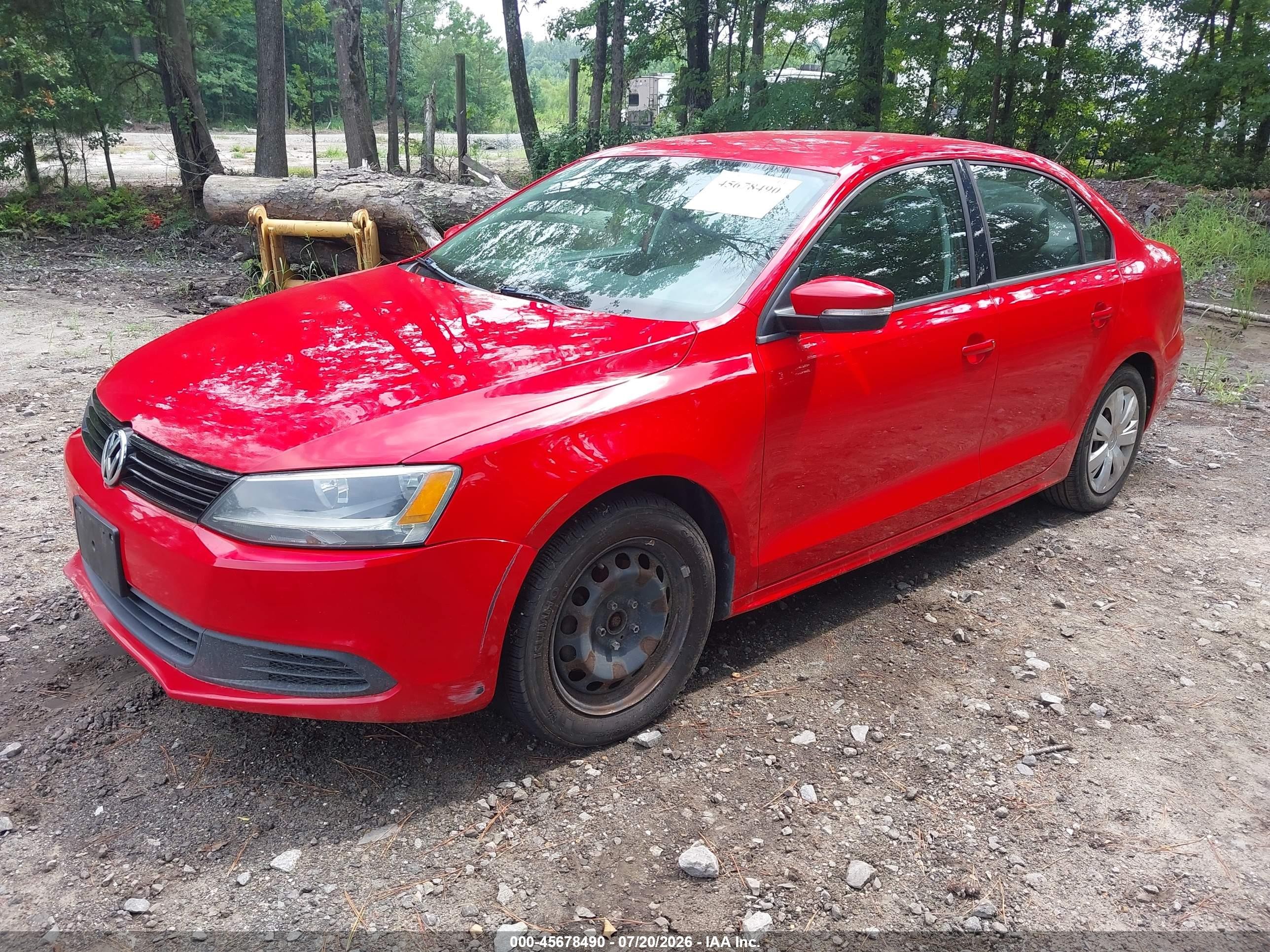 2012 Volkswagen Jetta 2.5l Se Красный vin: 3VWDP7AJ6CM118212