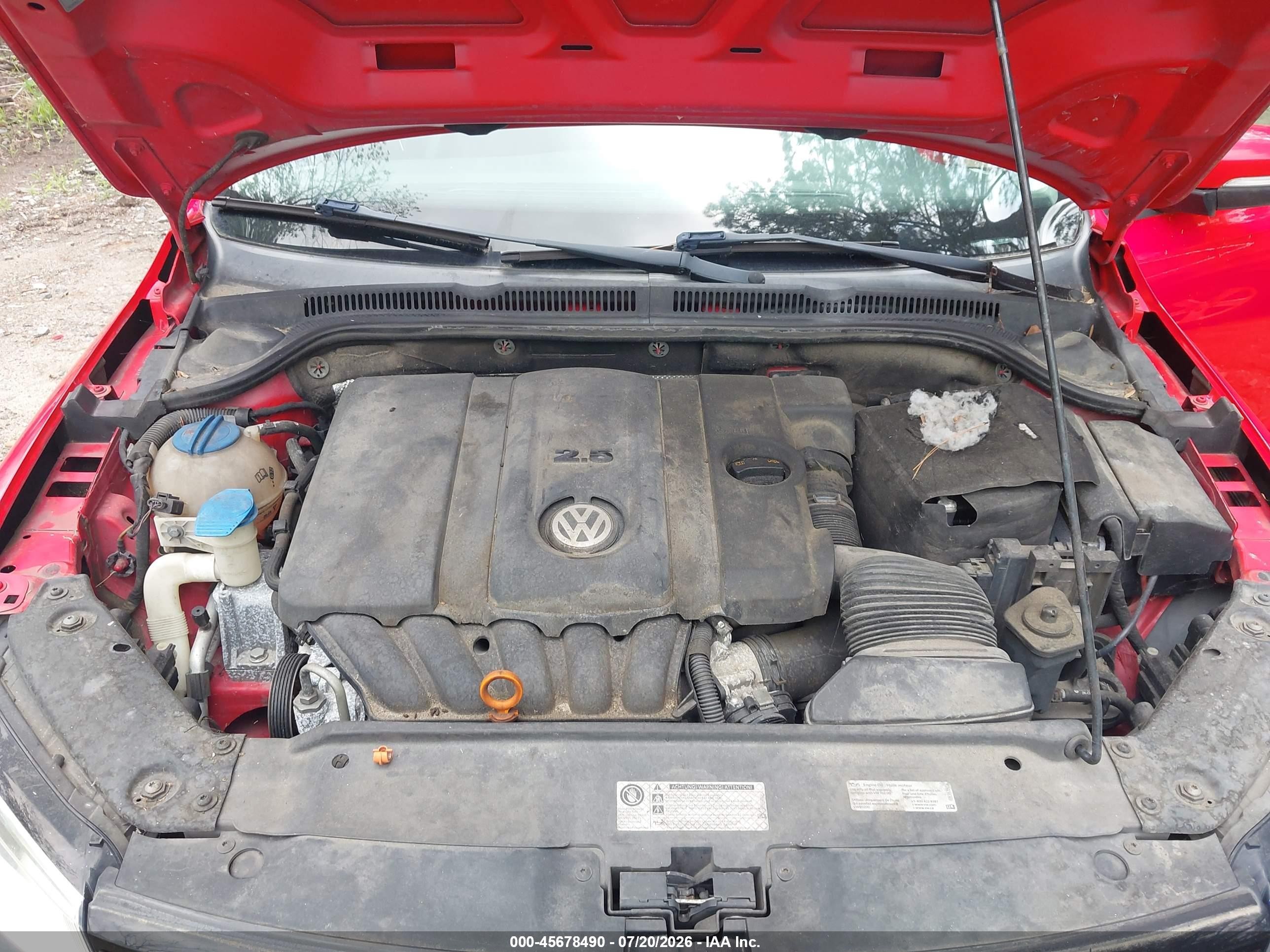 2012 Volkswagen Jetta 2.5l Se Красный vin: 3VWDP7AJ6CM118212