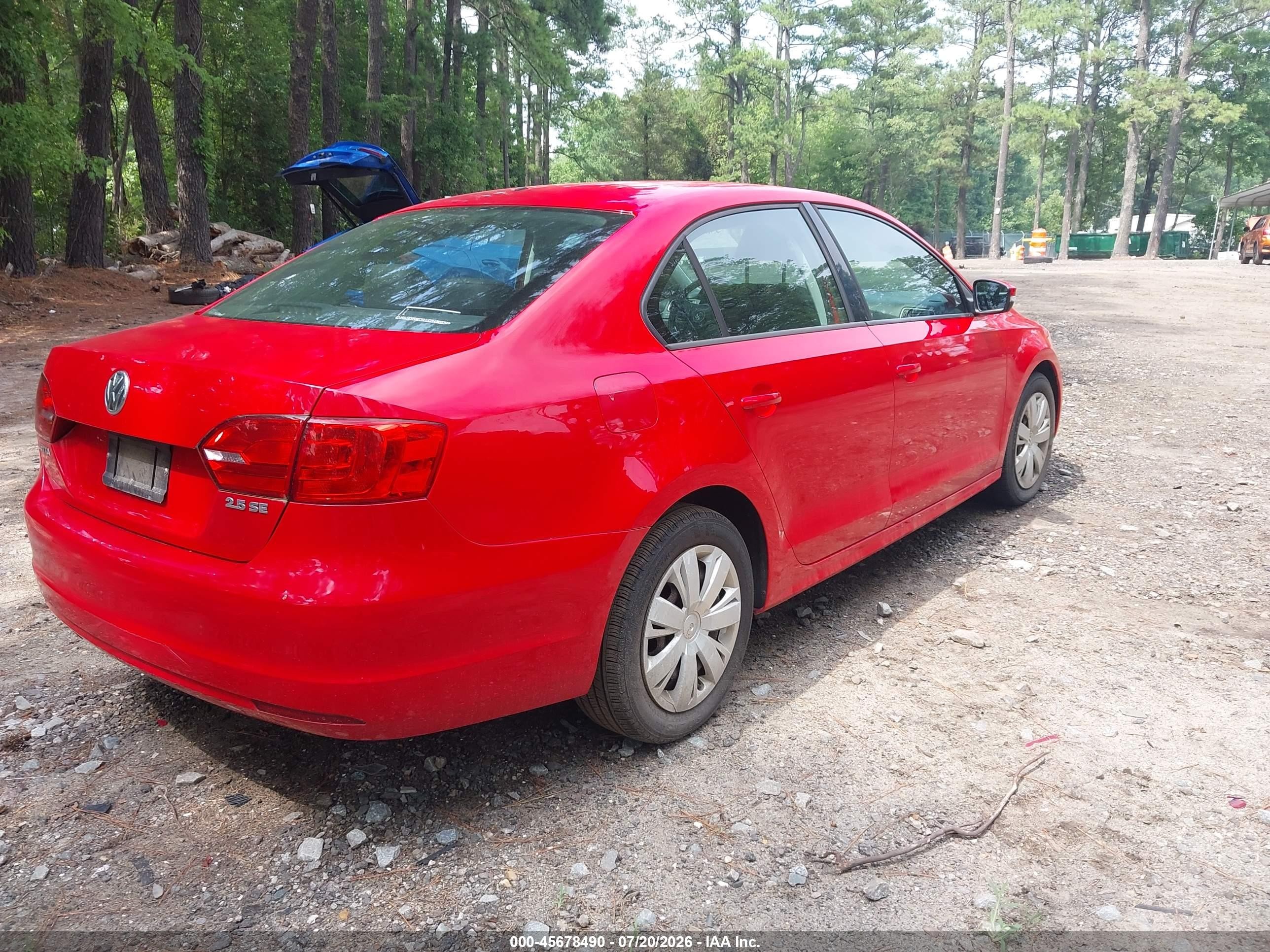 2012 Volkswagen Jetta 2.5l Se Красный vin: 3VWDP7AJ6CM118212