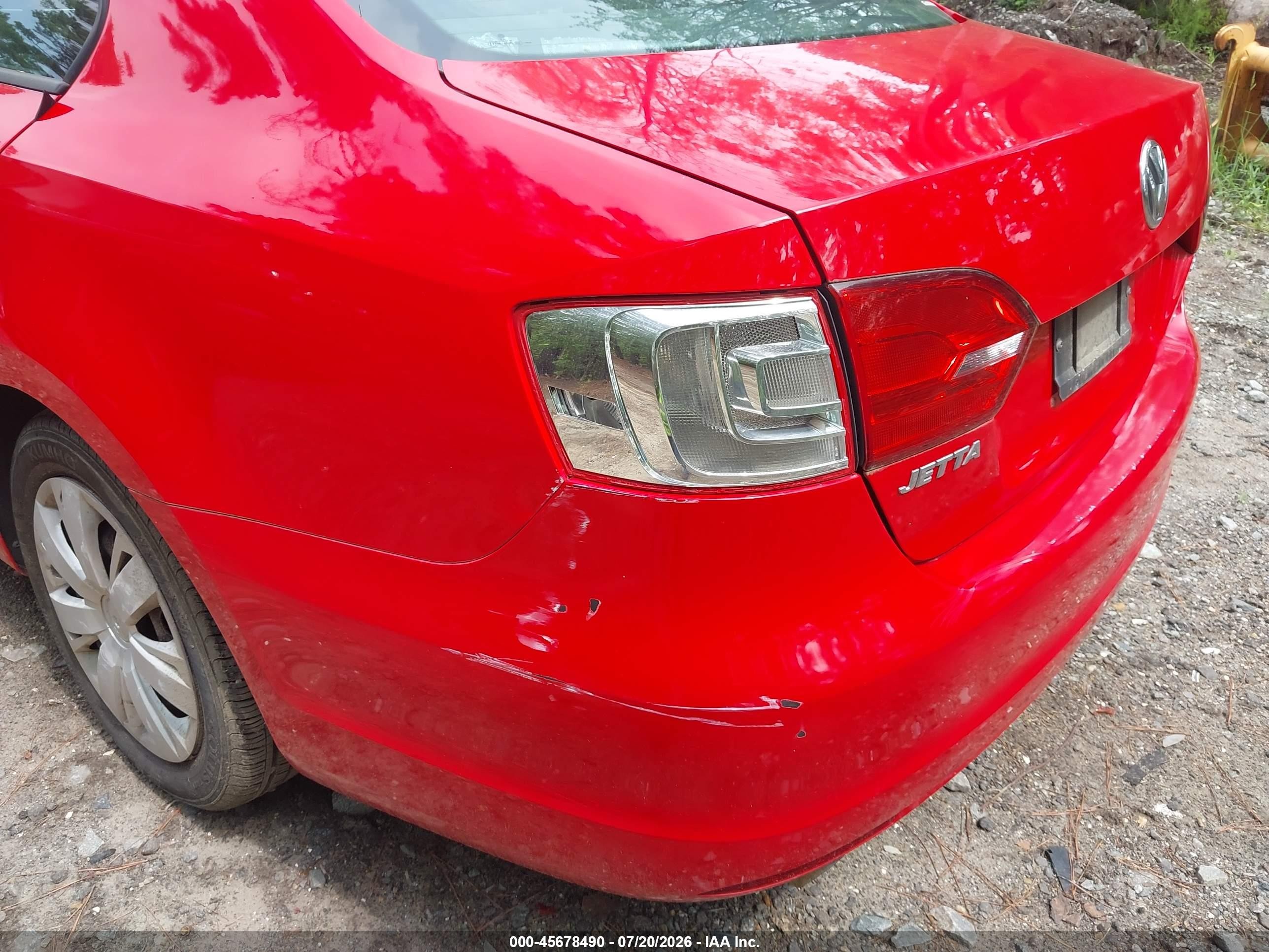 2012 Volkswagen Jetta 2.5l Se Красный vin: 3VWDP7AJ6CM118212