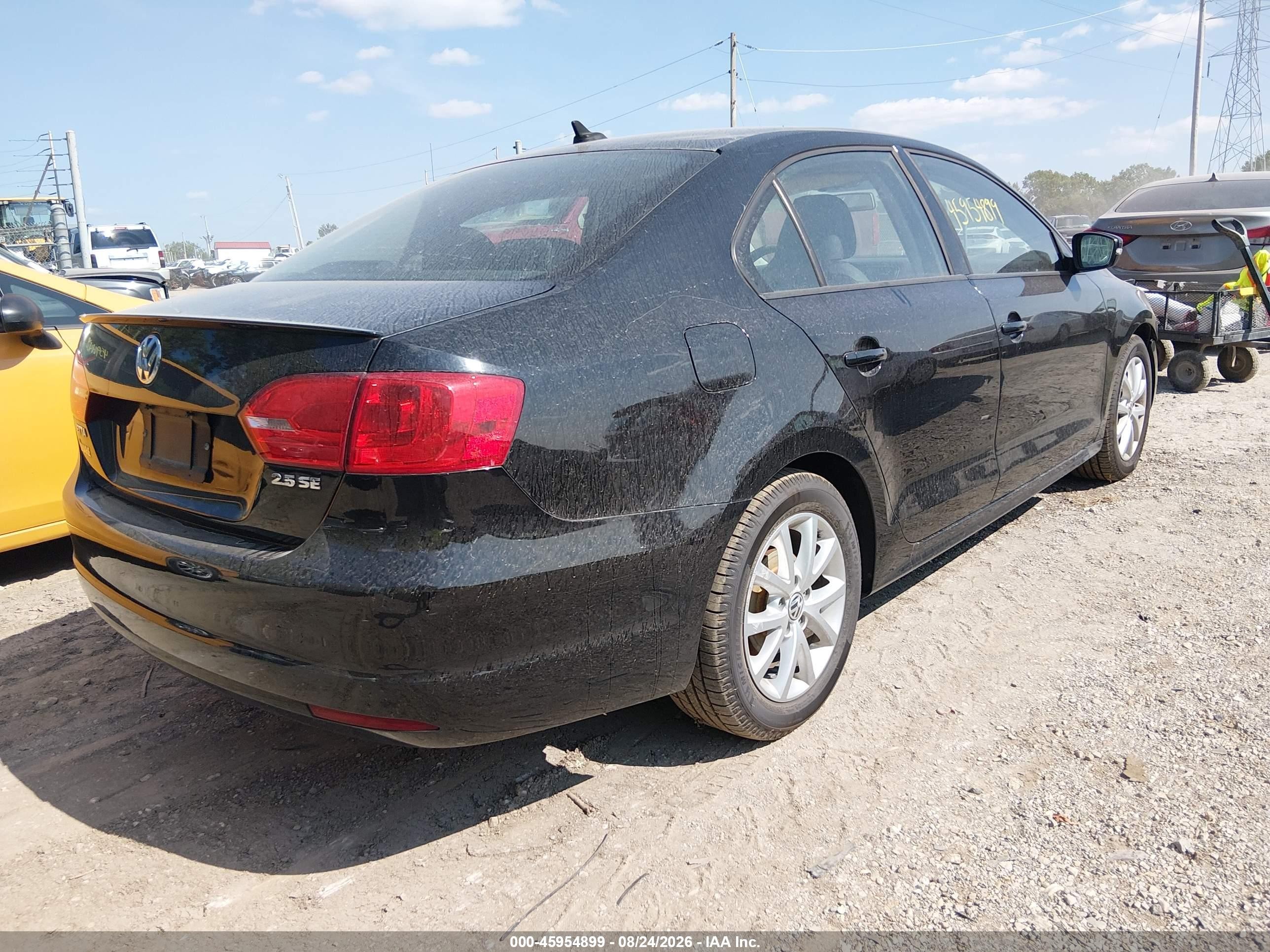 2012 Volkswagen Jetta 2.5l Se Black vin: 3VWDP7AJ6CM321987