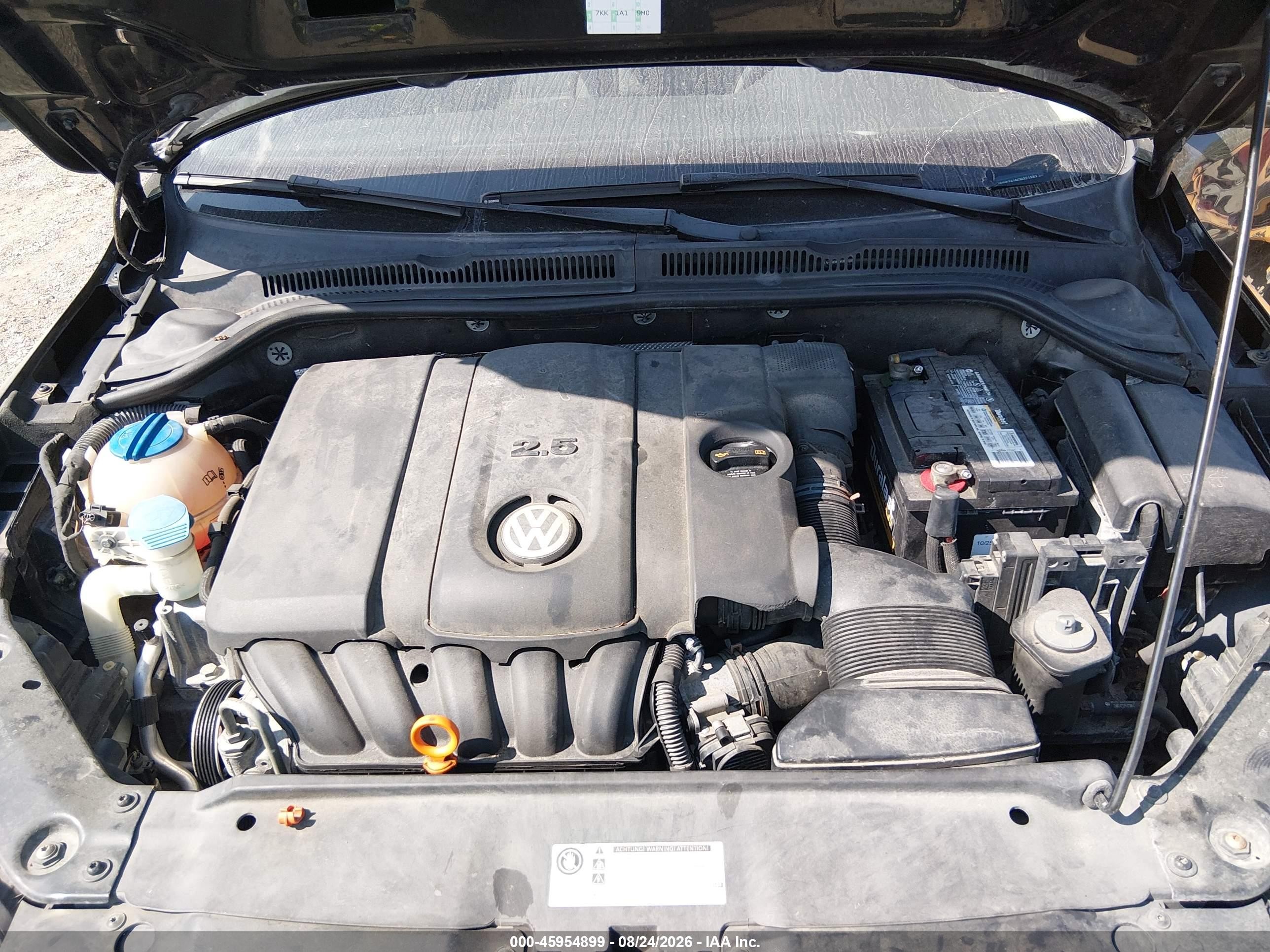2012 Volkswagen Jetta 2.5l Se Black vin: 3VWDP7AJ6CM321987