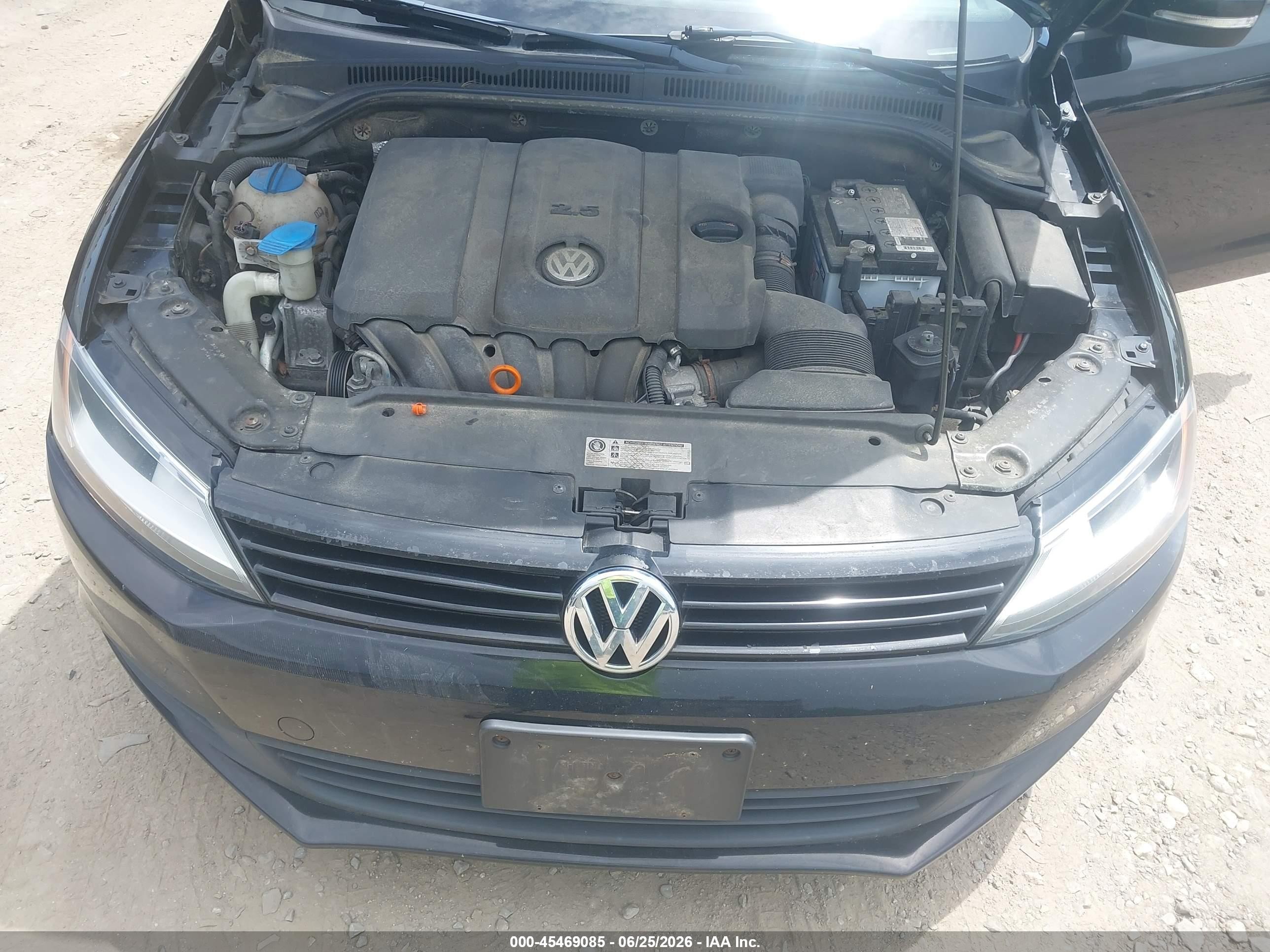 2012 Volkswagen Jetta 2.5l Se Black vin: 3VWDP7AJ6CM337381