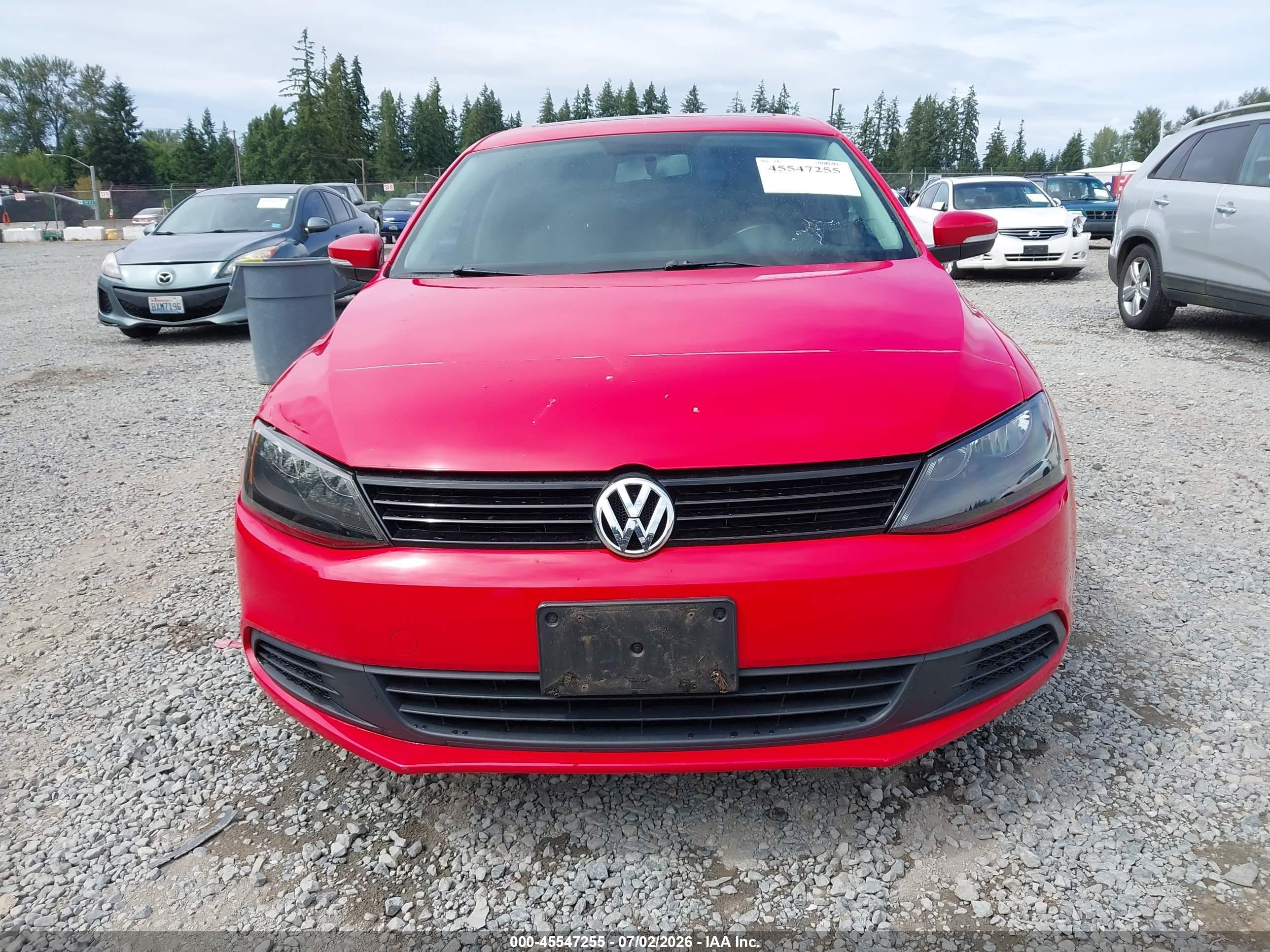 2012 Volkswagen Jetta 2.5l Se Red vin: 3VWDP7AJ6CM355895