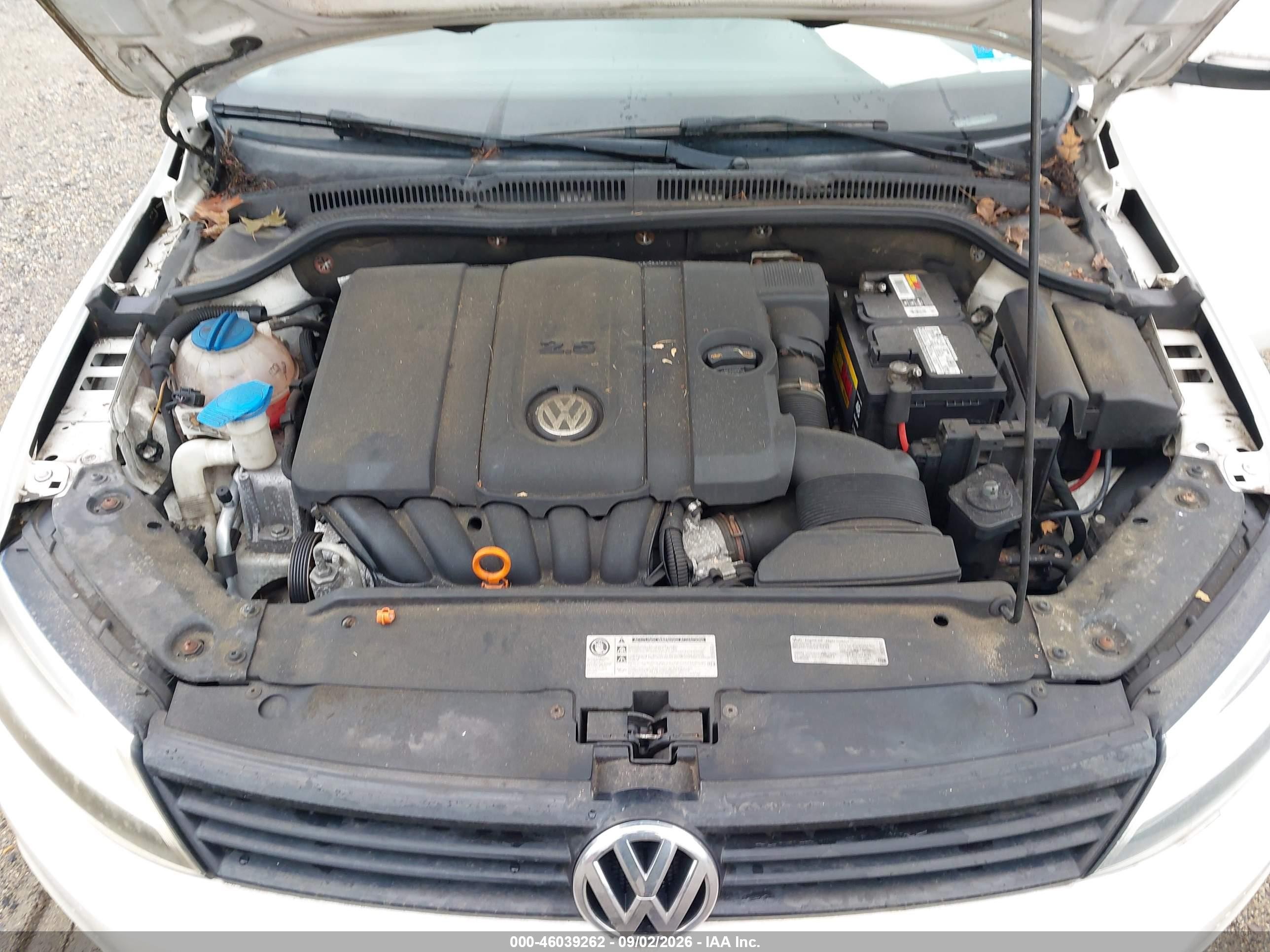 2012 Volkswagen Jetta 2.5l Se White vin: 3VWDP7AJ6CM368484