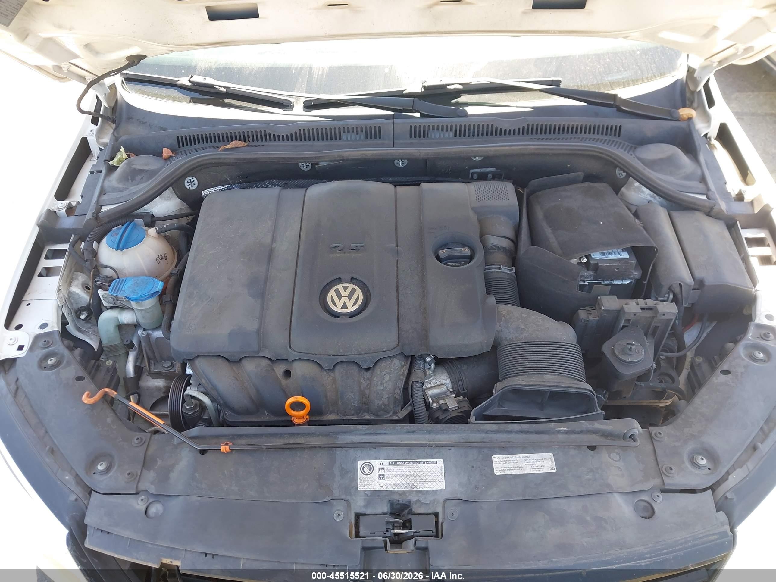 2012 Volkswagen Jetta 2.5l Se White vin: 3VWDP7AJ6CM417862