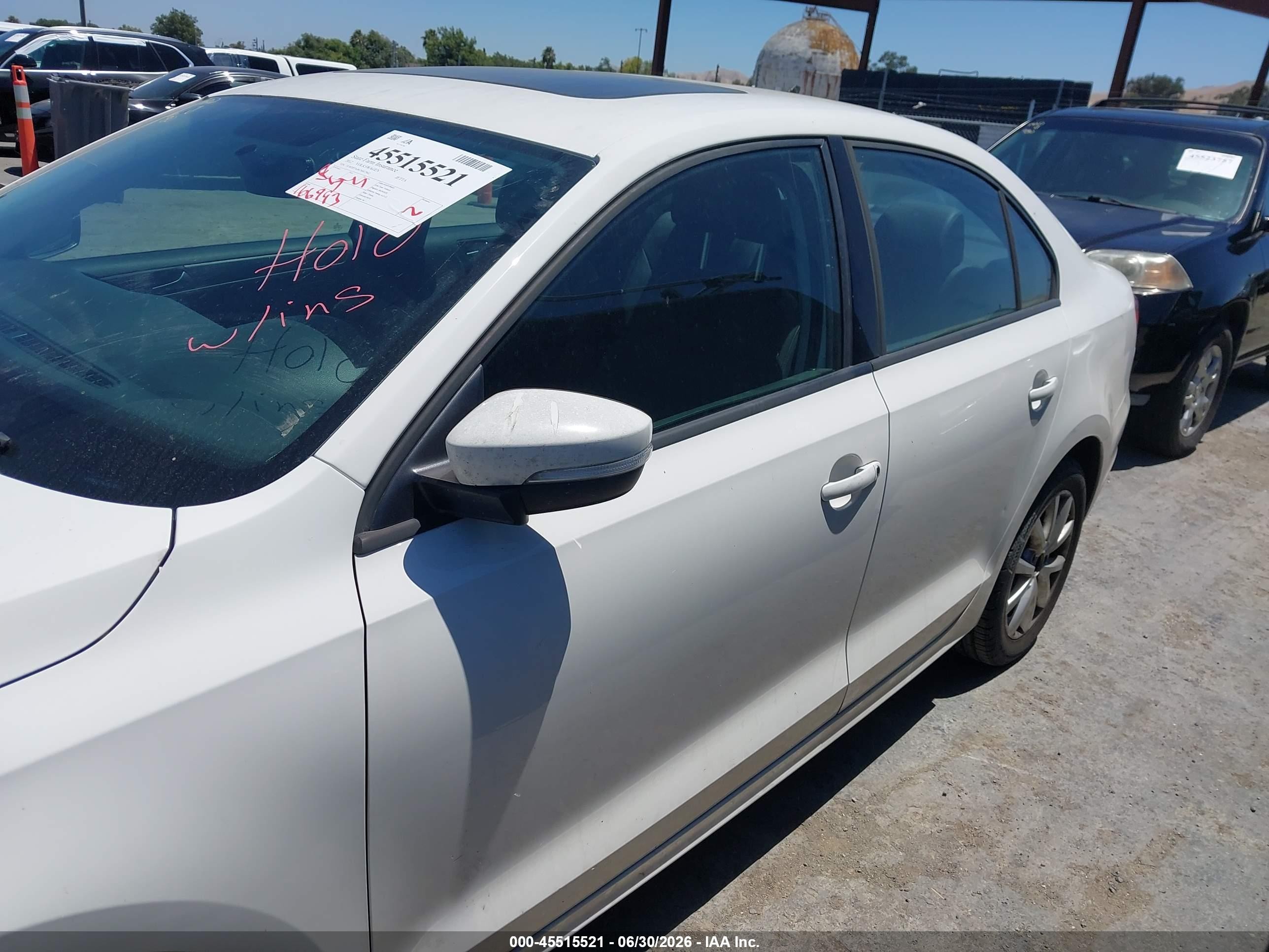 2012 Volkswagen Jetta 2.5l Se White vin: 3VWDP7AJ6CM417862