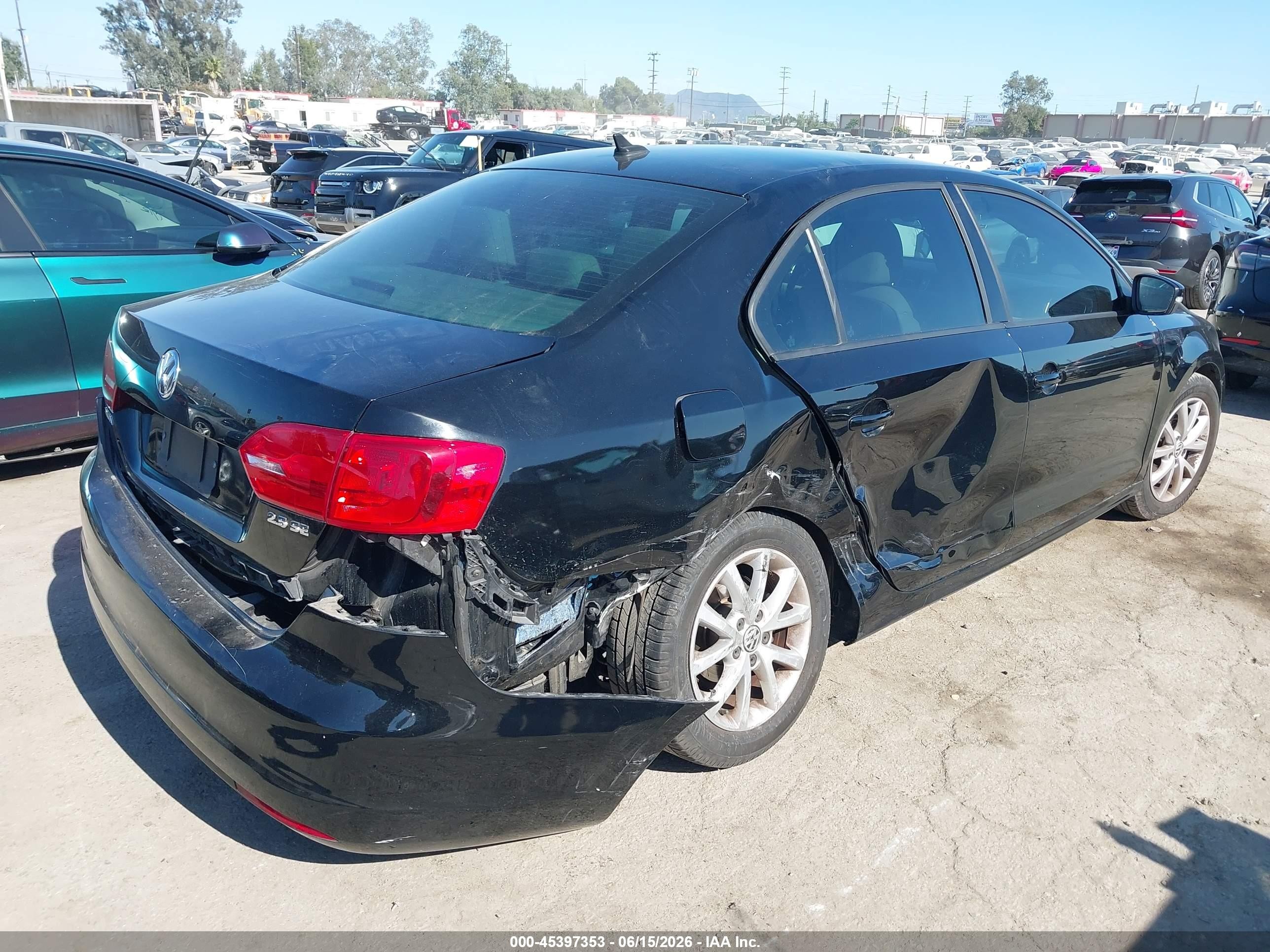 2012 Volkswagen Jetta 2.5l Se Black vin: 3VWDP7AJ6CM450795
