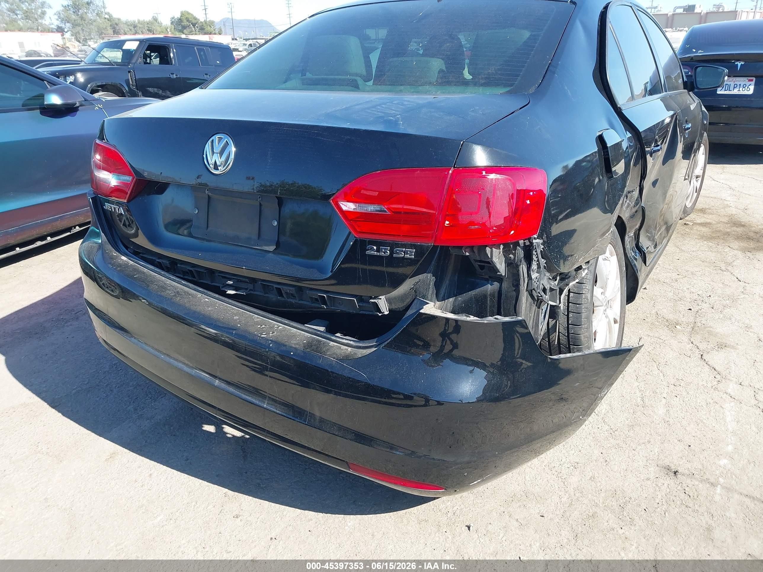 2012 Volkswagen Jetta 2.5l Se Black vin: 3VWDP7AJ6CM450795