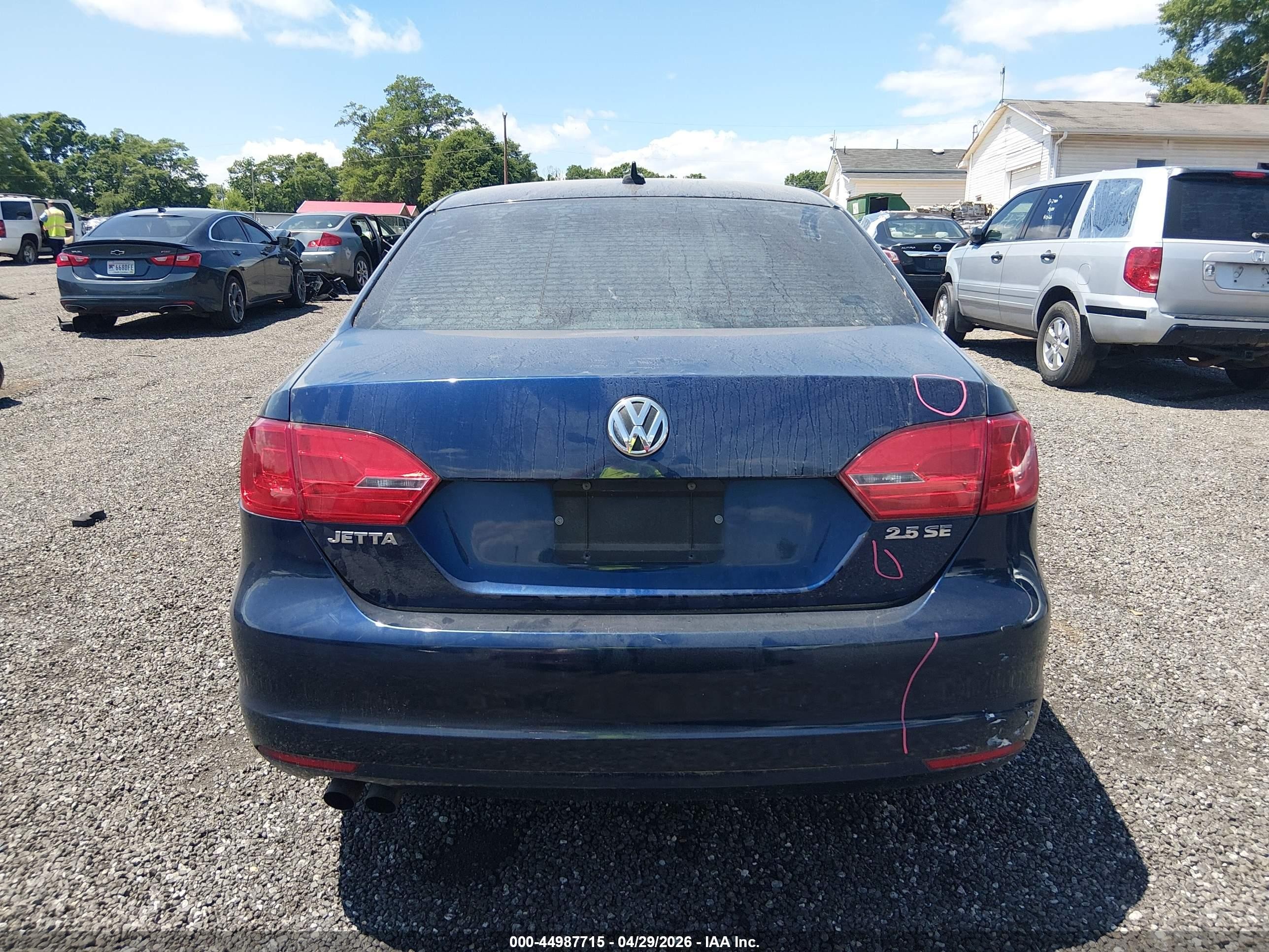 2013 Volkswagen Jetta 2.5l Se Blue vin: 3VWDP7AJ6DM253417