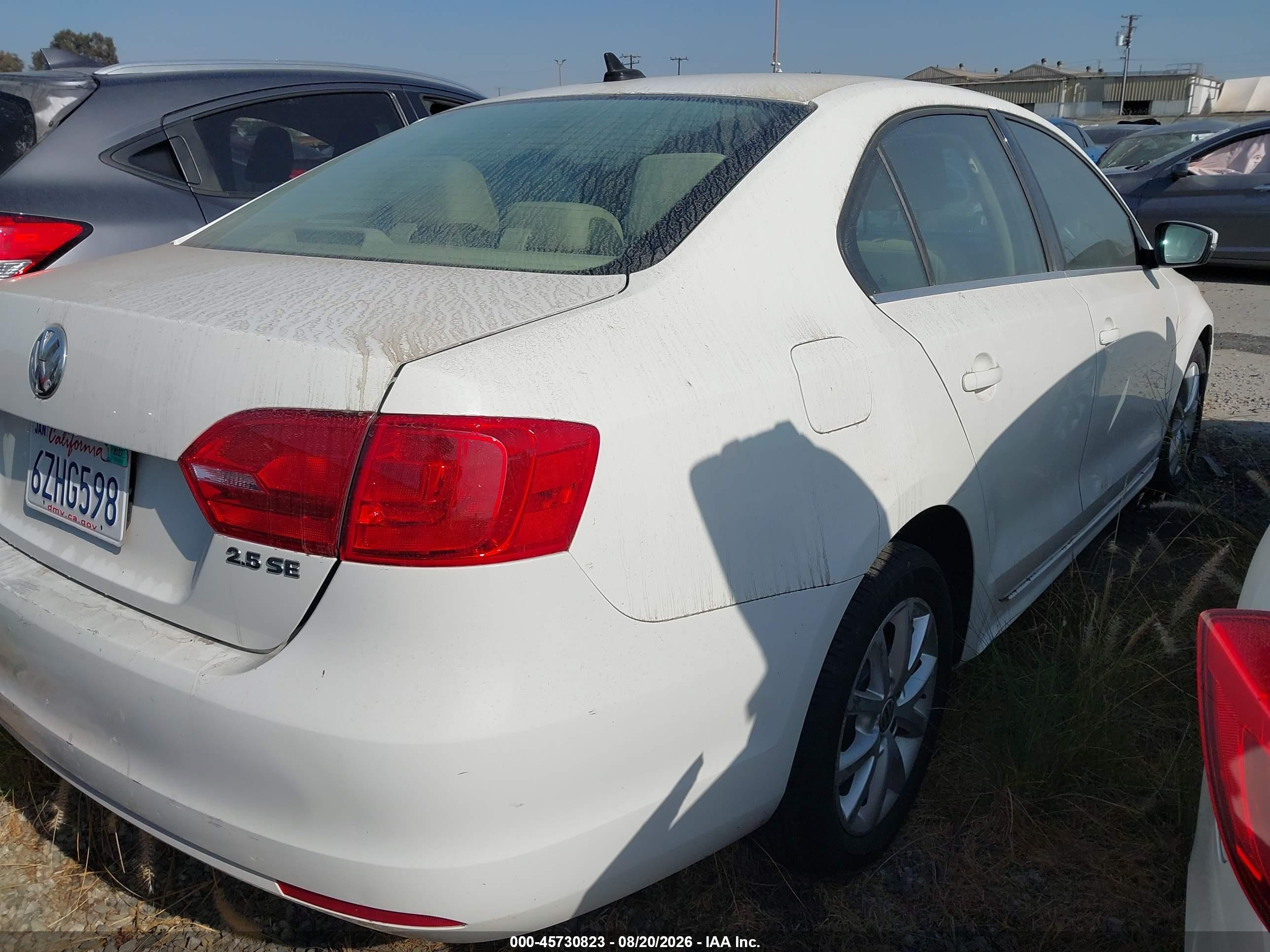 2013 Volkswagen Jetta 2.5l Se White vin: 3VWDP7AJ6DM253627