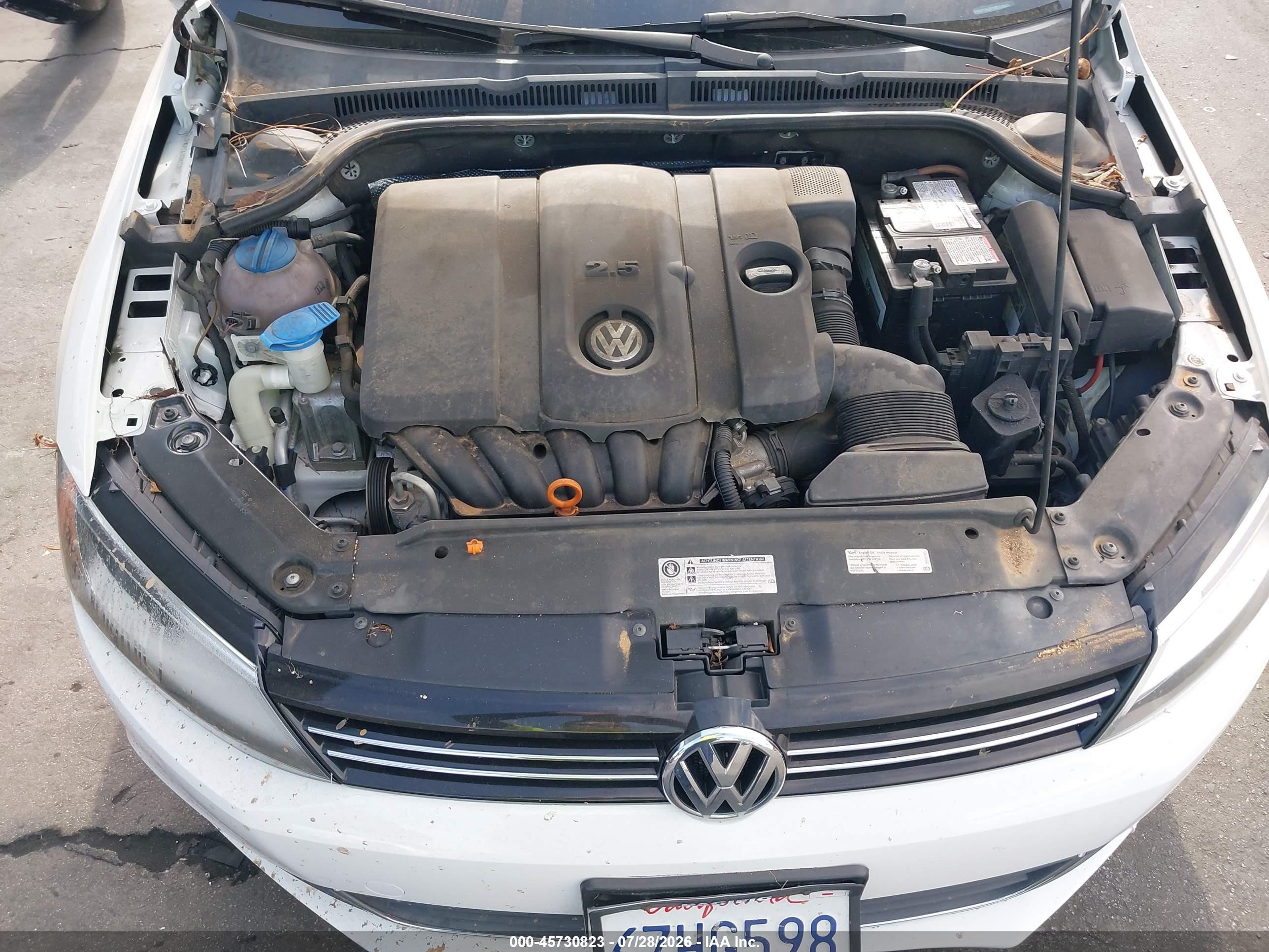 2013 Volkswagen Jetta 2.5l Se White vin: 3VWDP7AJ6DM253627