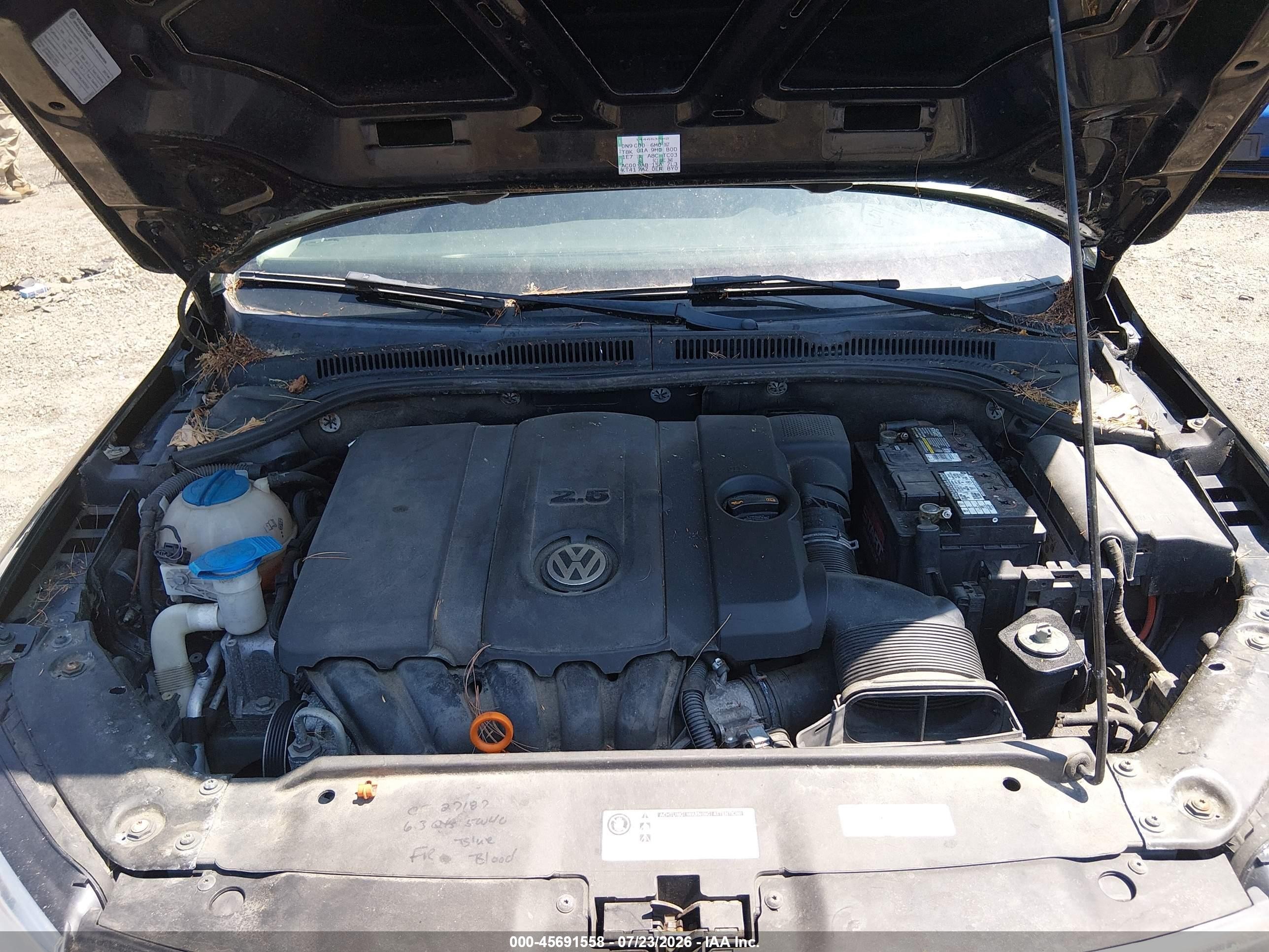 2013 Volkswagen Jetta 2.5l Se Black vin: 3VWDP7AJ6DM286188