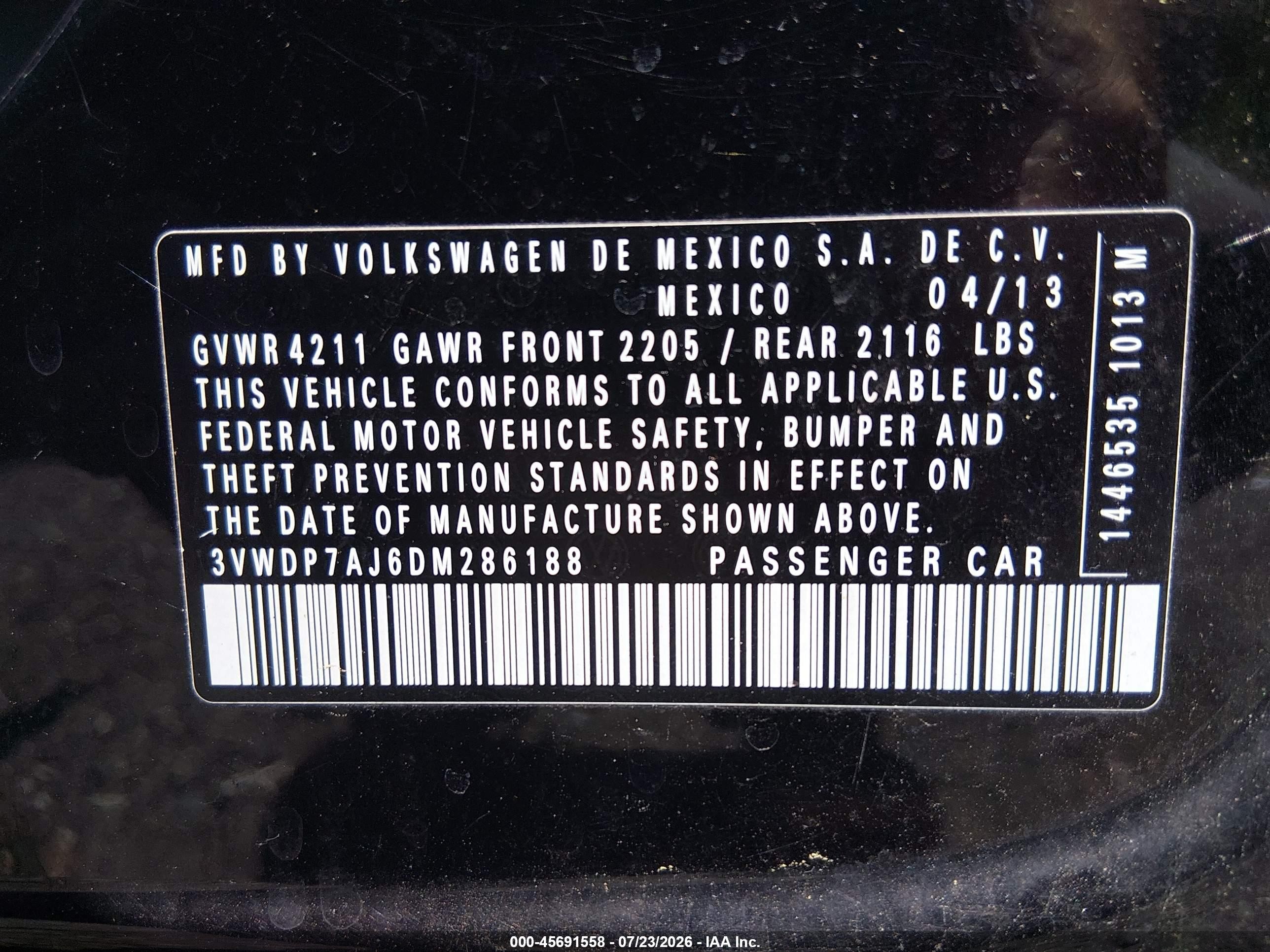 2013 Volkswagen Jetta 2.5l Se Black vin: 3VWDP7AJ6DM286188