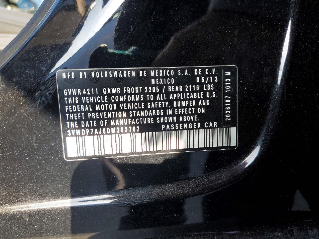 2013 Volkswagen Jetta Se Black vin: 3VWDP7AJ6DM302762