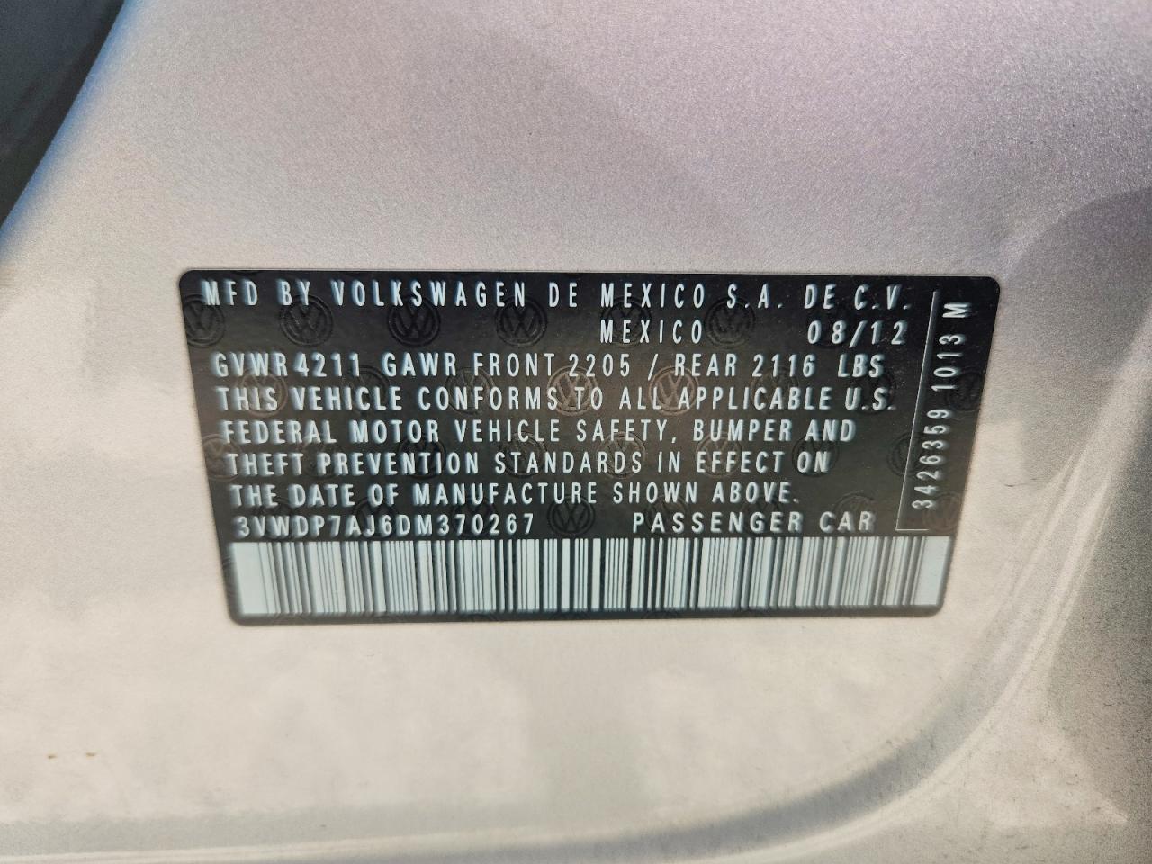 2013 Volkswagen Jetta Se Silver vin: 3VWDP7AJ6DM370267