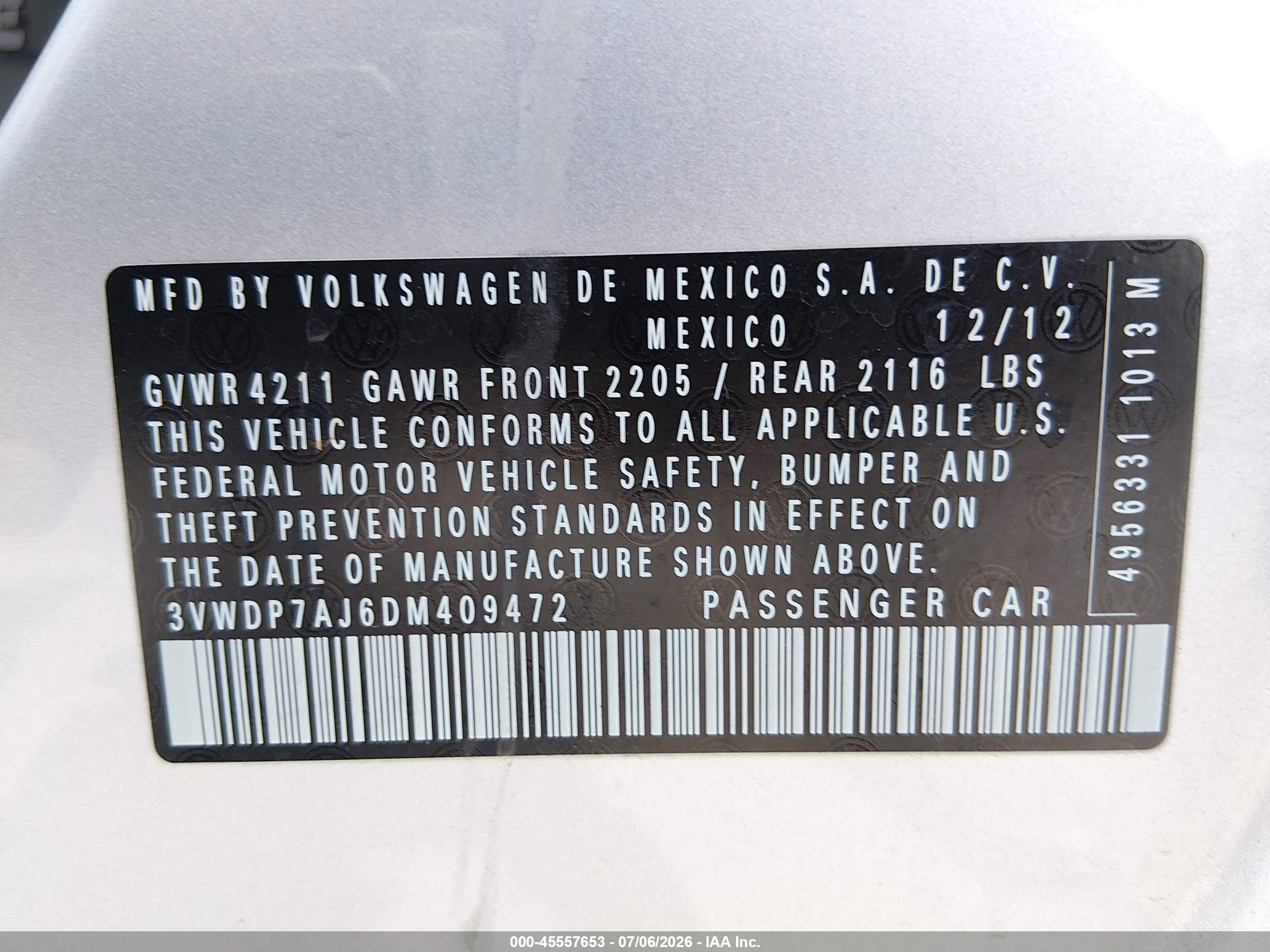2013 Volkswagen Jetta 2.5l Se Серебряный vin: 3VWDP7AJ6DM409472