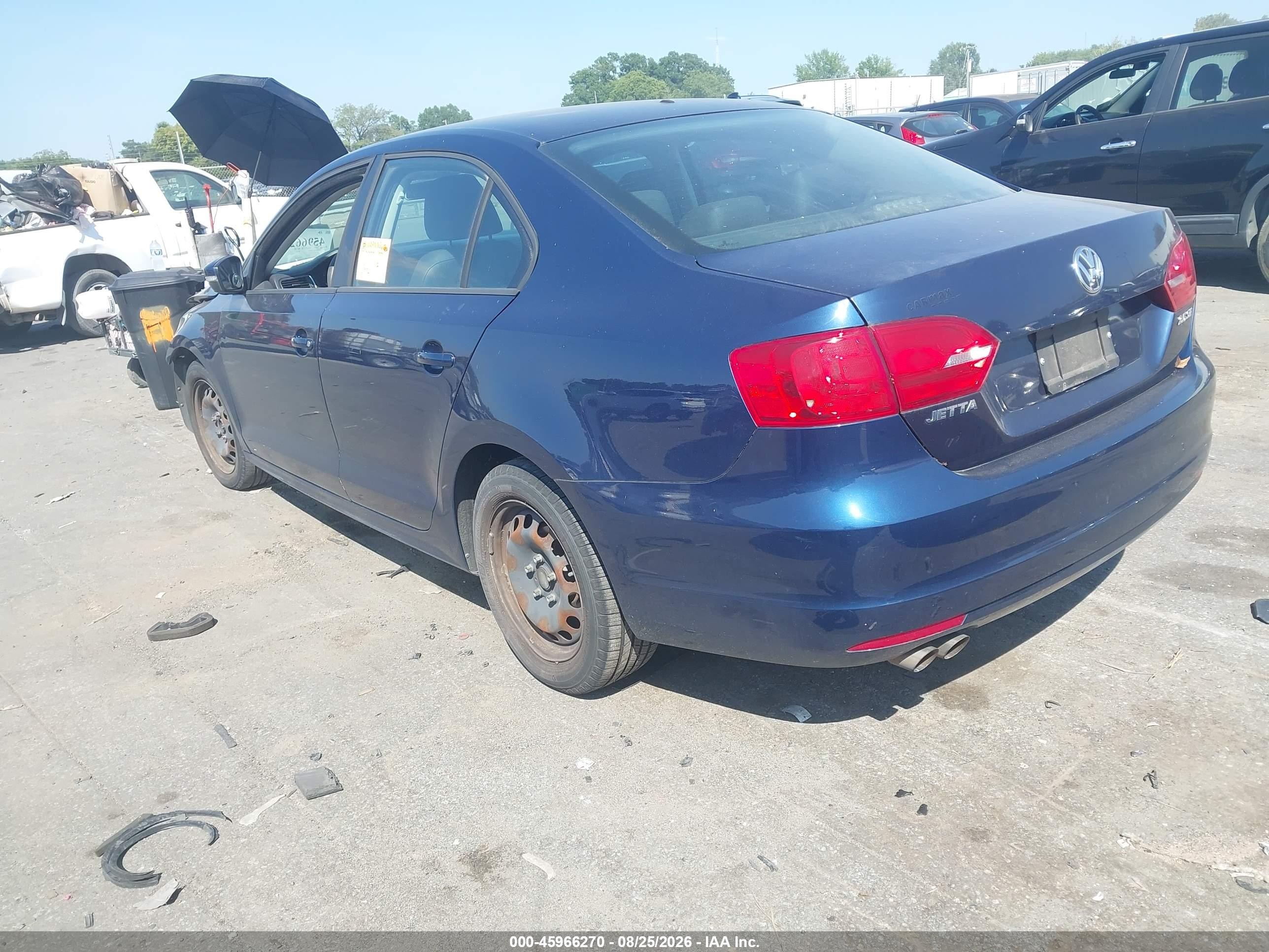 2012 Volkswagen Jetta 2.5l Se Blue vin: 3VWDP7AJ7CM382538