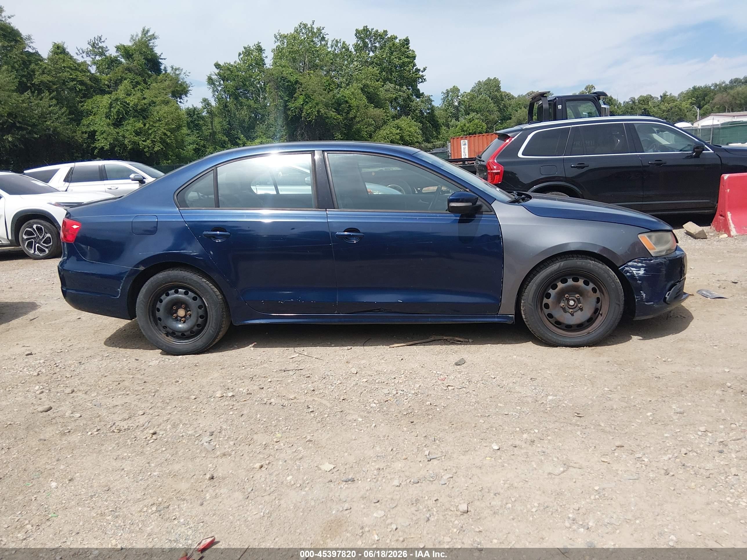 2012 Volkswagen Jetta 2.5l Se Синий vin: 3VWDP7AJ7CM386251